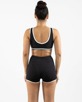 The Piped Bra - Black - HiLo - Chest - Printed - White