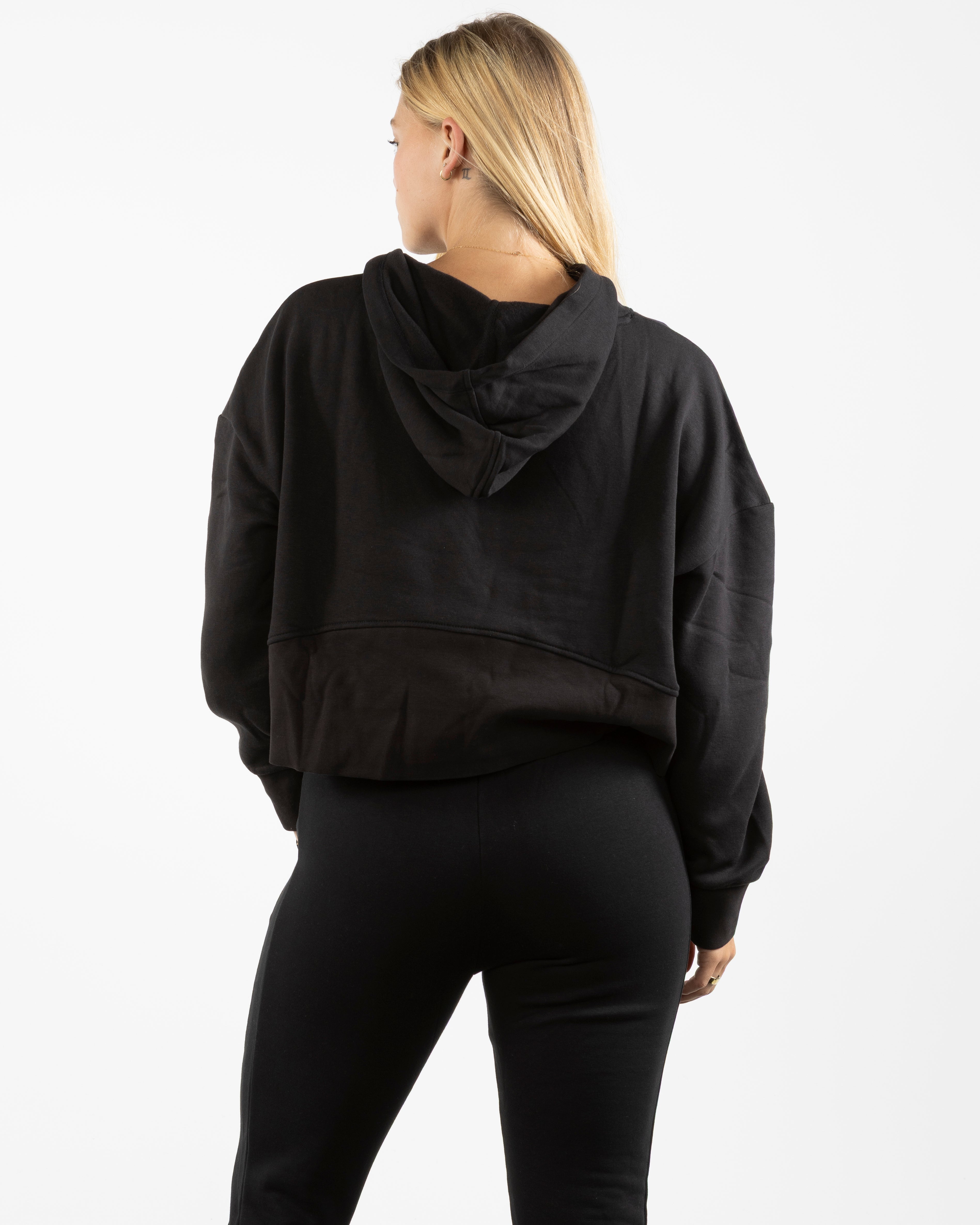 The Half Zip Hoodie - Black - Haus of Fitness - Left Chest Stacked & Back Round - Printed - Full Color