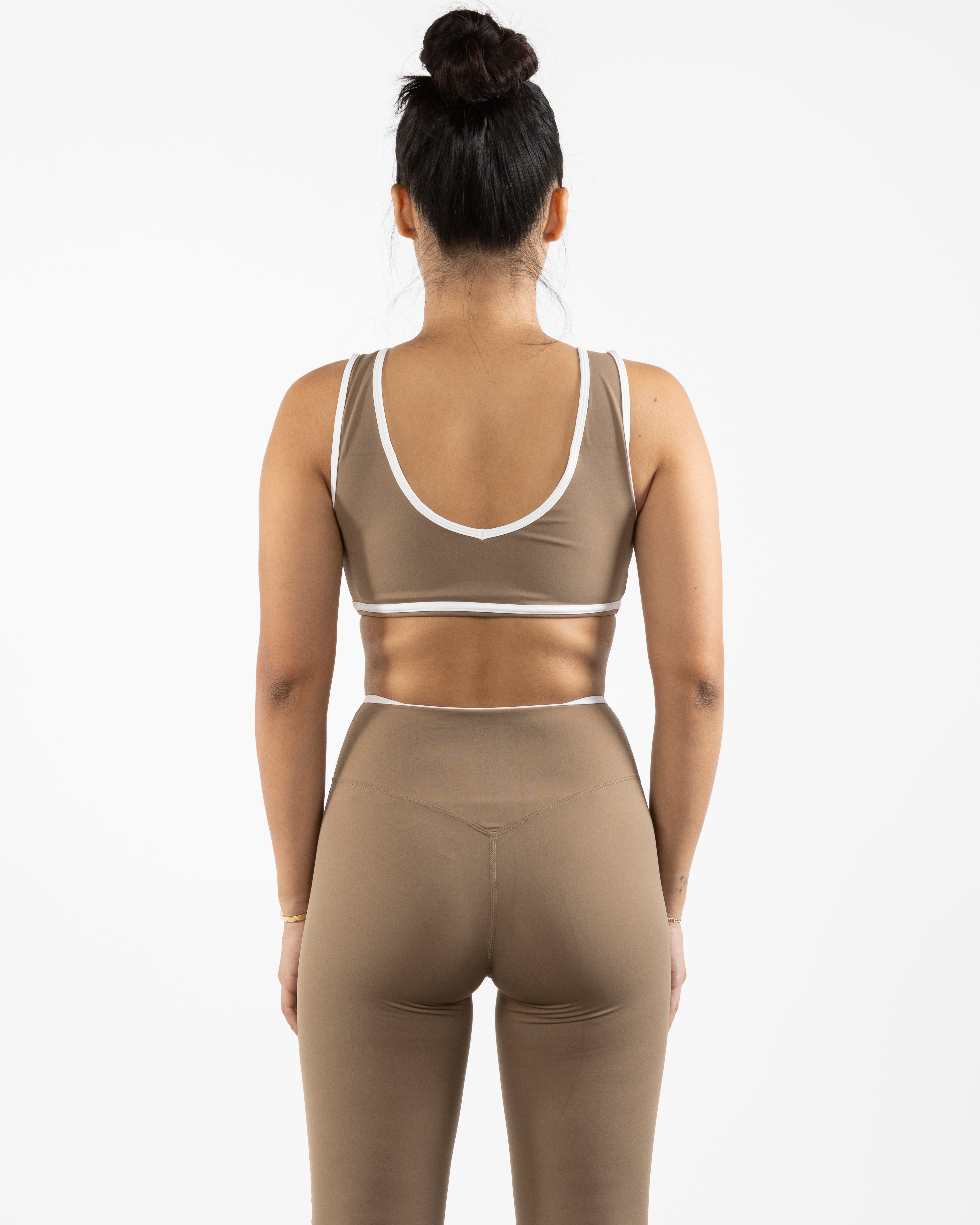 The Piped Bra - Brown - The Whole You Wellness - Left Chest - Printed - Full Color