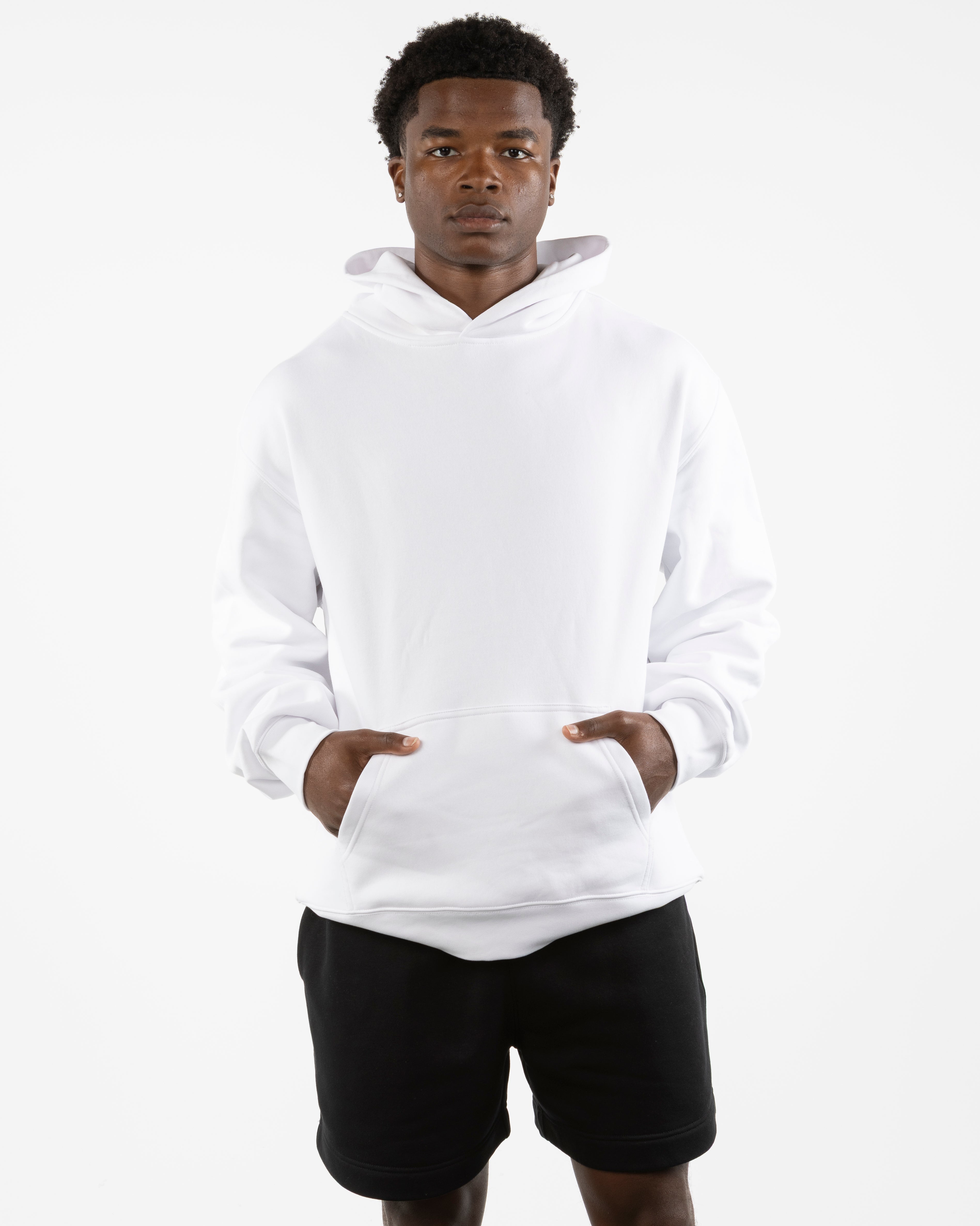 The Mens Hoodie - White - Blenders - Left Chest & Back "ENCINITAS" - Printed - Full Color