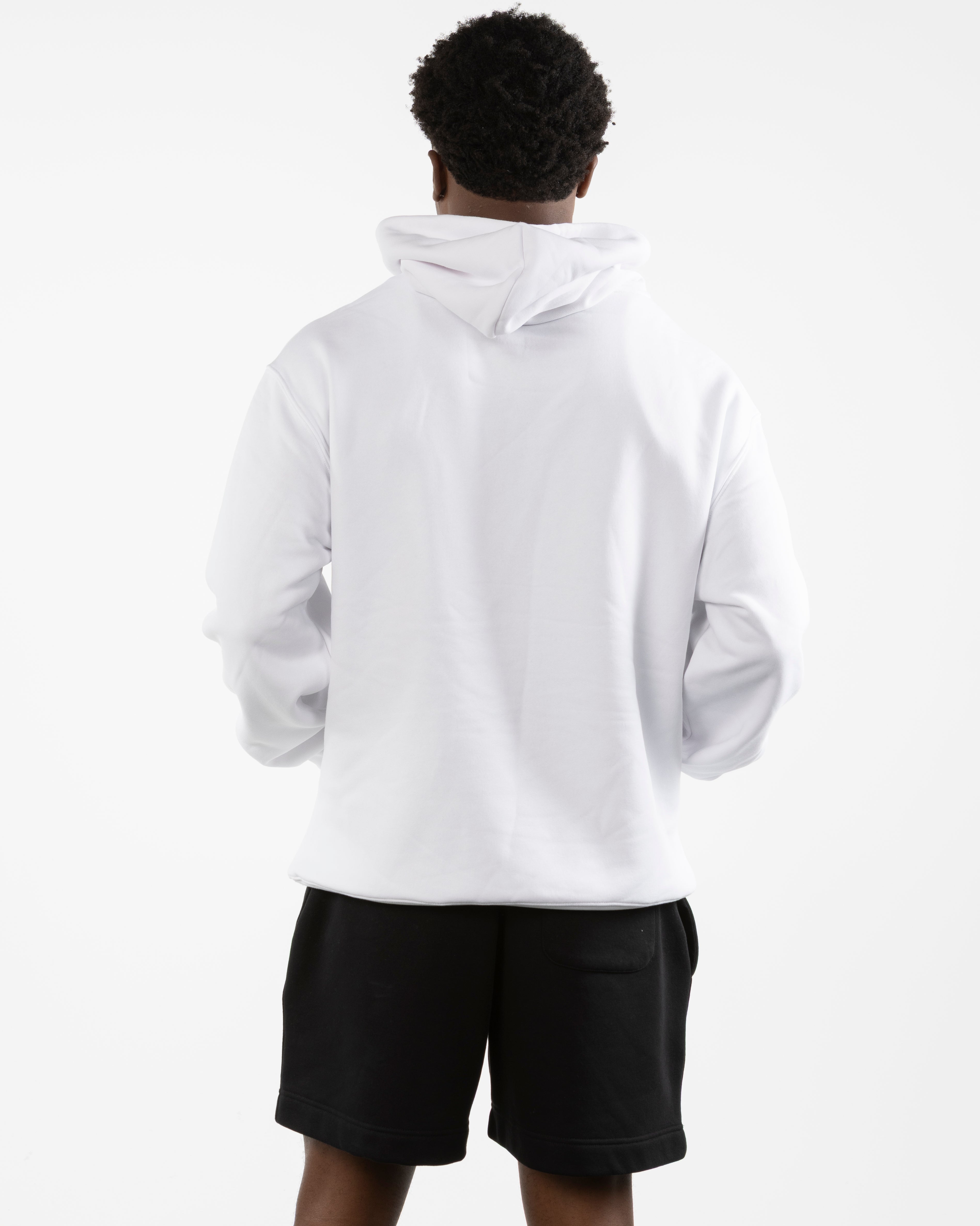 The Mens Hoodie - White - Blenders - Left Chest & Back "ENCINITAS" - Printed - Full Color