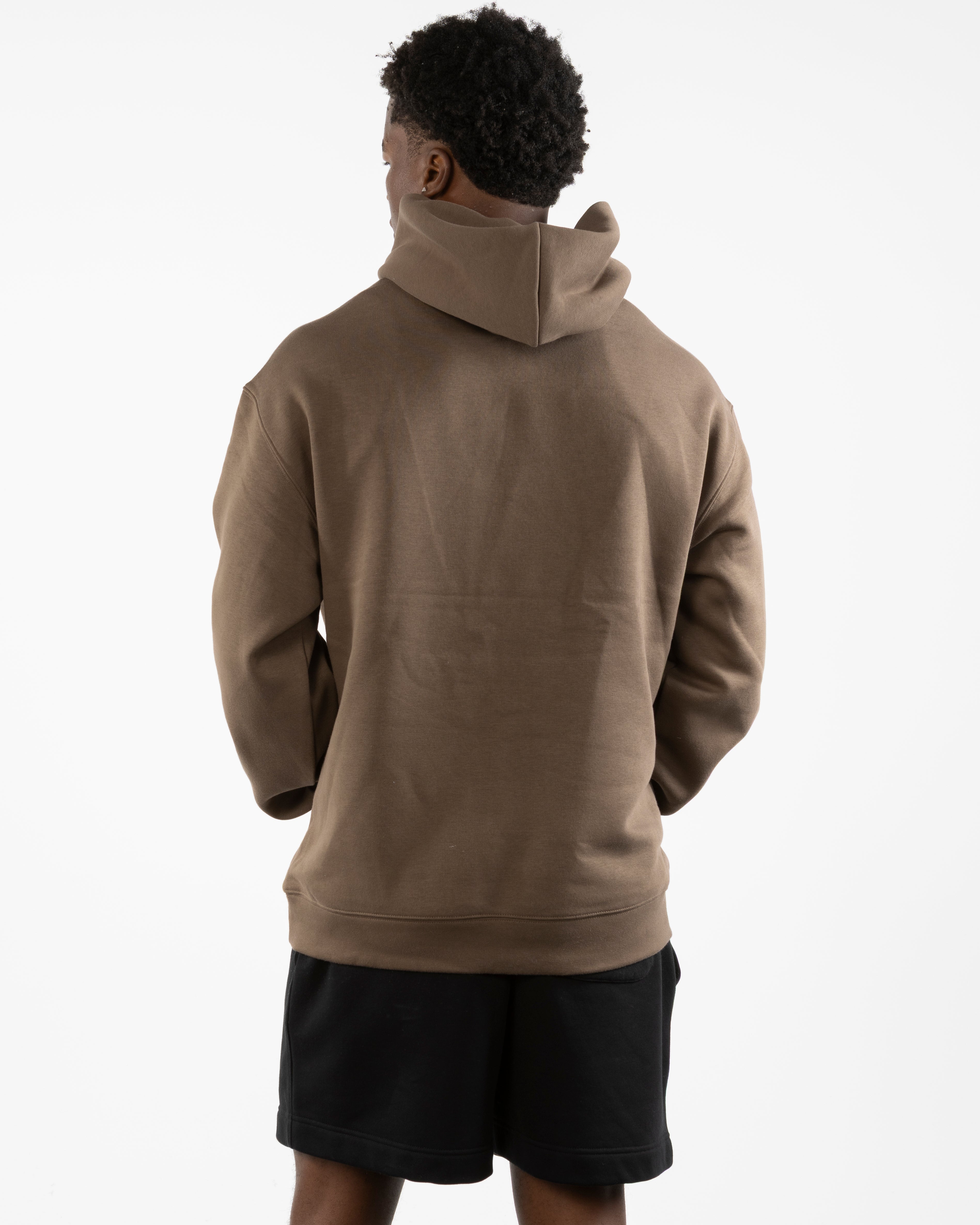 The Mens Hoodie - Walnut - Lagree Versa - Left Chest Stacked & Back Stacked - Printed - Off White
