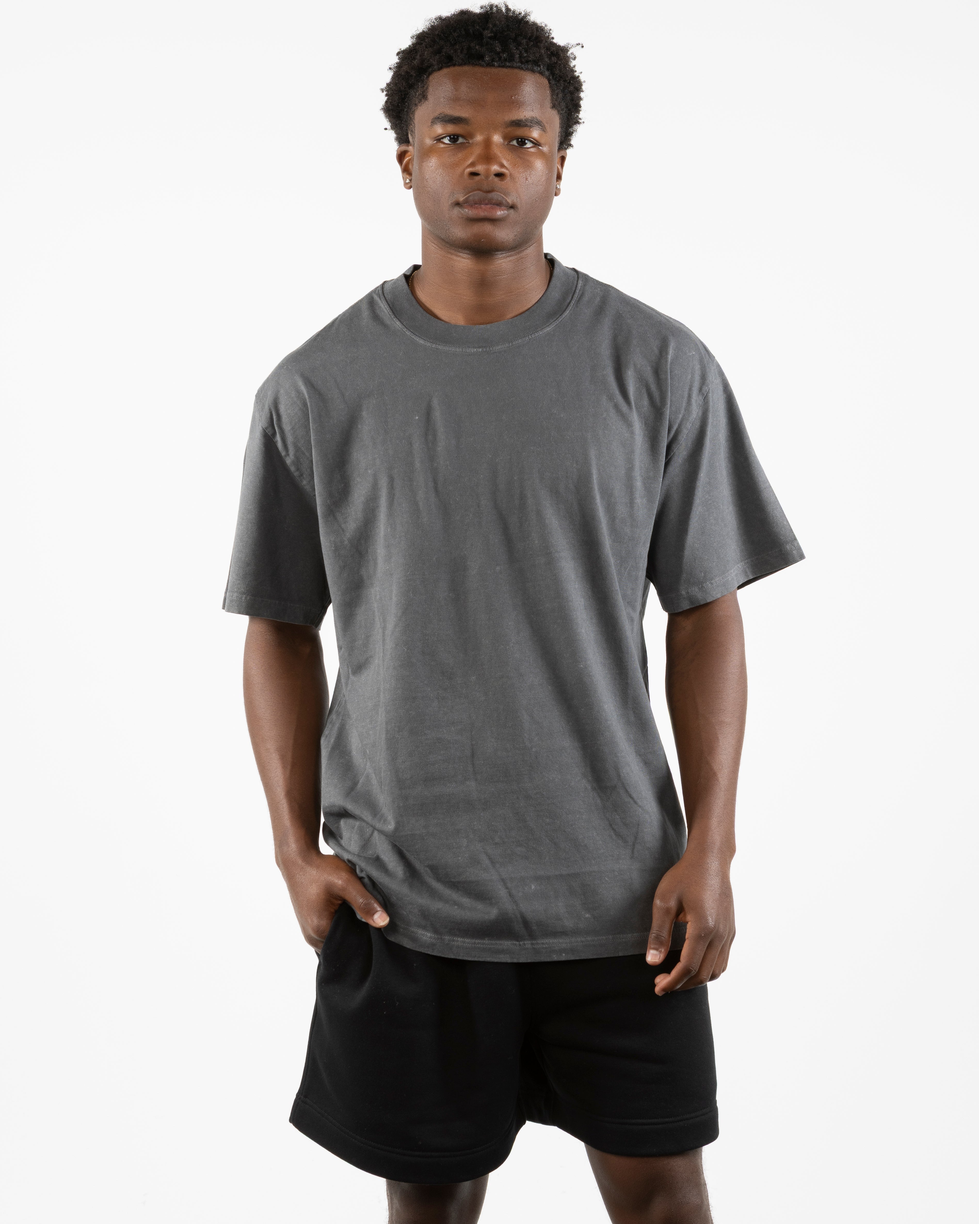 The Mens Heavyweight Tee - Coal Stone - Odyssey Performance - Back Full Neckline - Printed - White