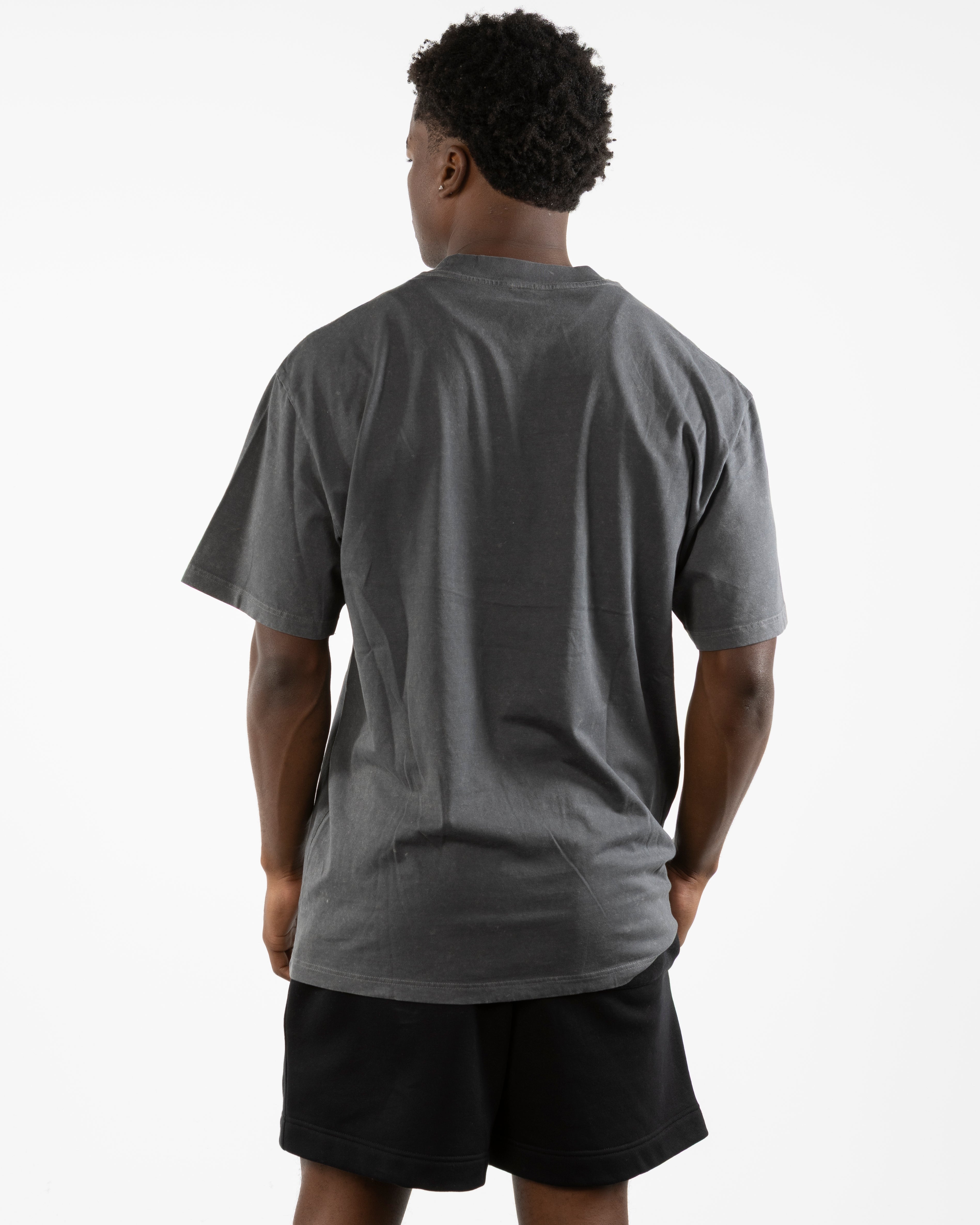 The Mens Heavyweight Tee - Coal Stone - Odyssey Performance - Back Full Neckline - Printed - White