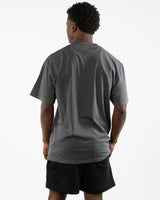 The Mens Heavyweight Tee - Coal Stone - Sesh Studio - Center Chest & Center Back Logo - Printed - White