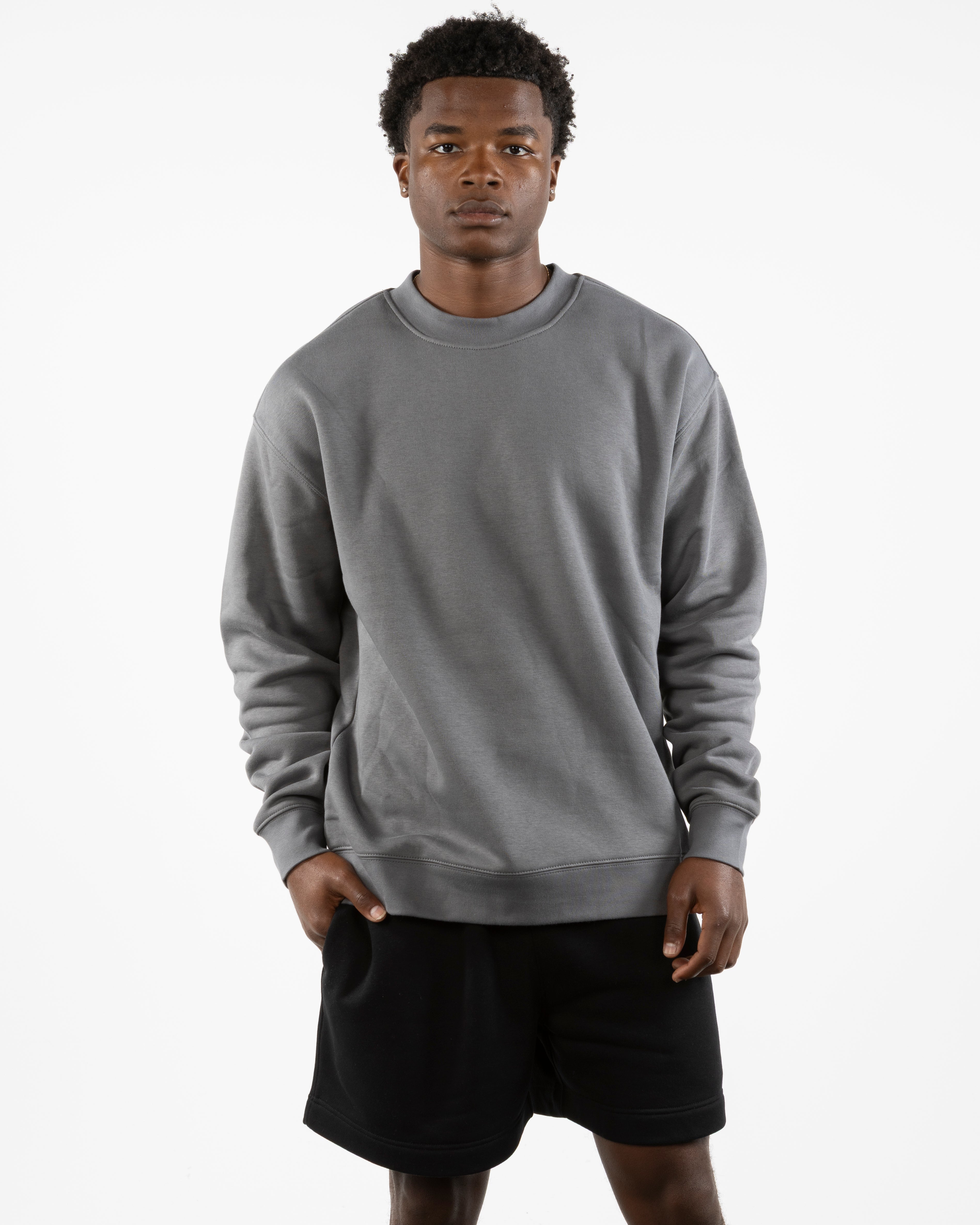 The Mens Crewneck - Shadow - UCSD Health - Left Chest & Back Round "TRUST" - Printed - White