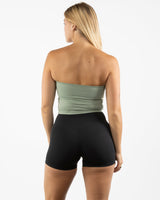 The Sporty Tube Top - Green - Golden Hour - Upper Back - Printed - White
