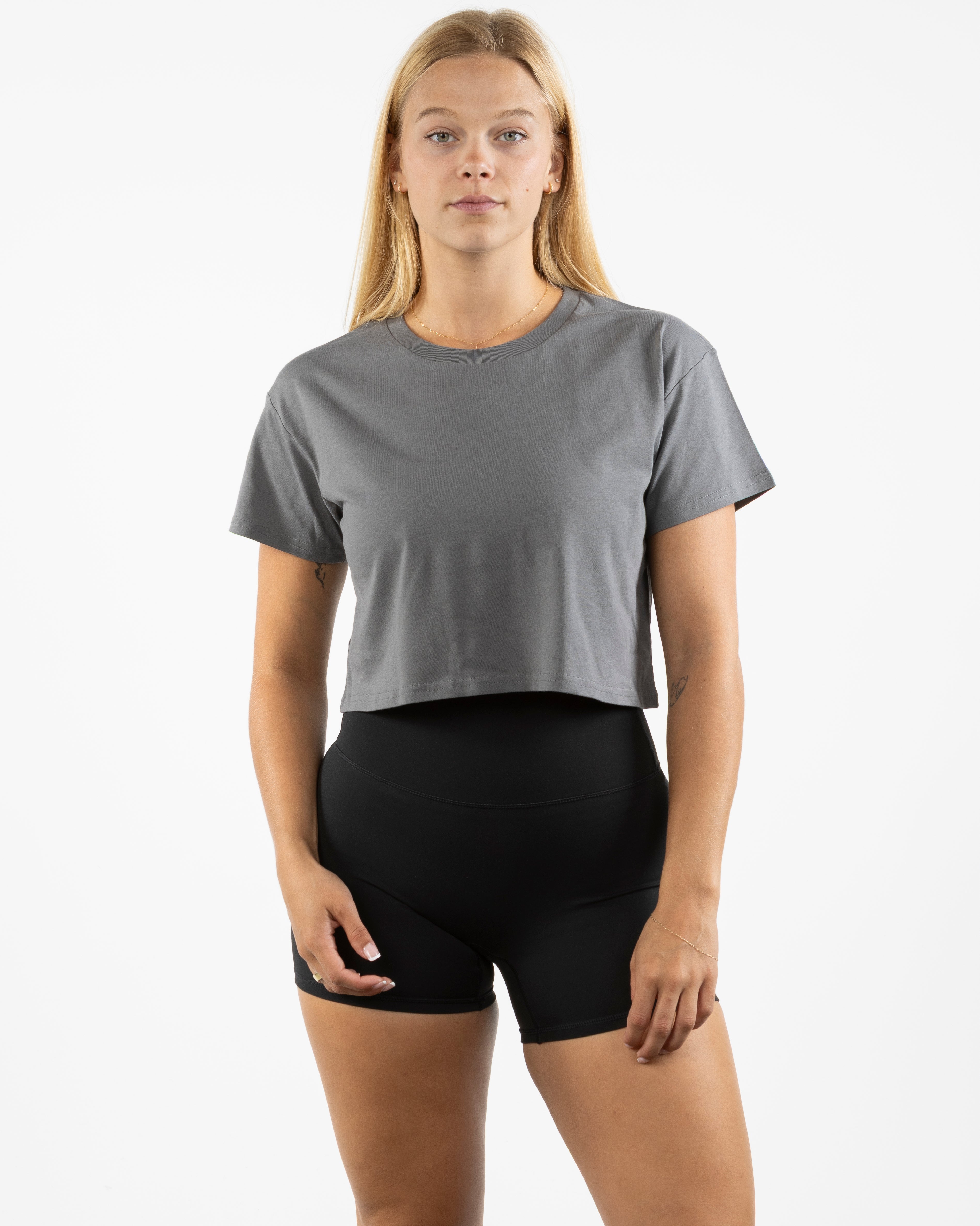 The Crop Tee - Shadow - Sweat Circuit - Left Chest - Printed - Full Color