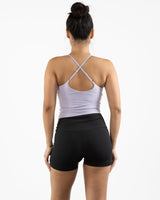 The Sporty Strappy Tank - Light Purple - Evolve Collective - Center Chest - Printed - White