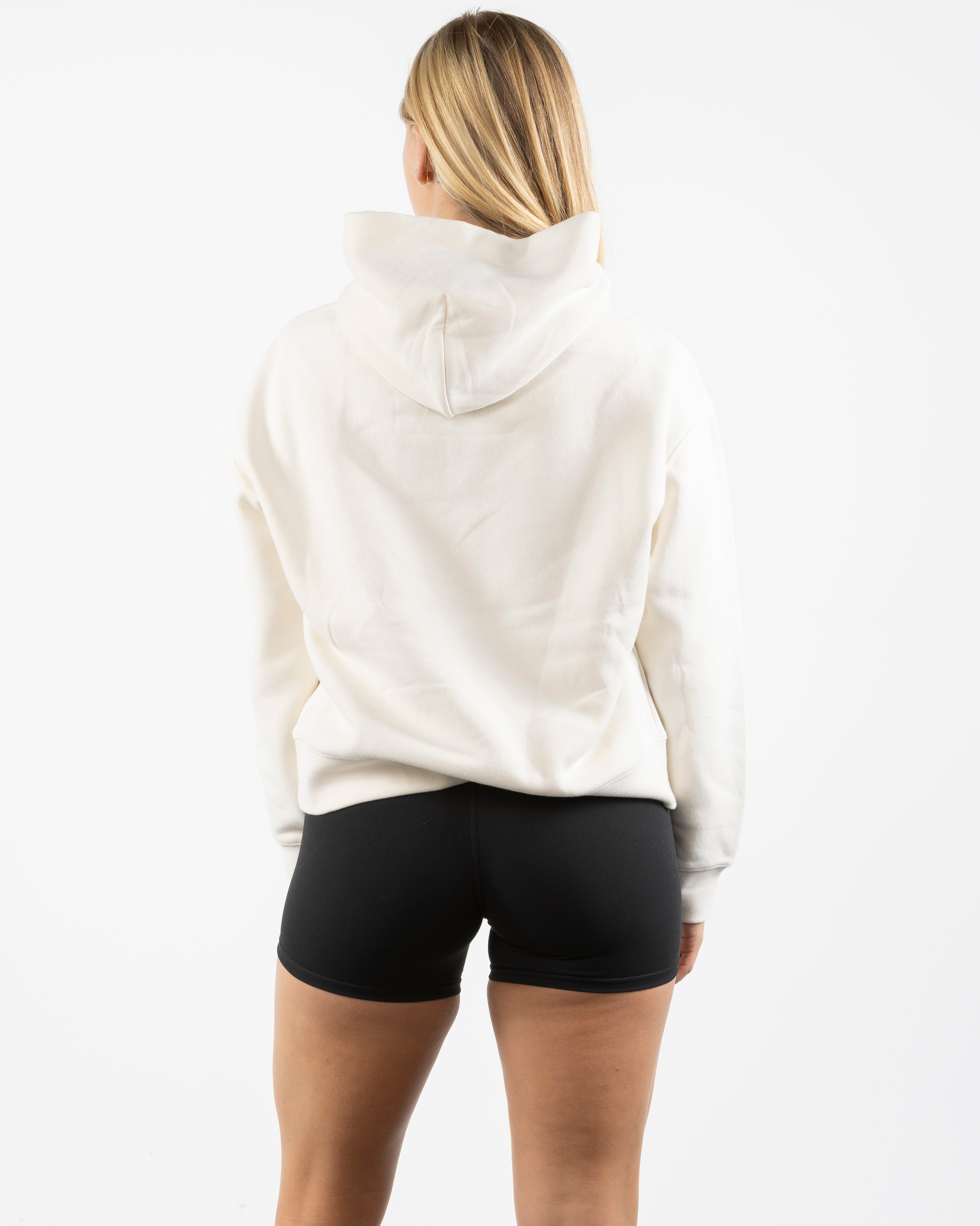 The Womens Hoodie - Off White - M4Lagree - Center Chest Stacked & Right Sleeve Stacked - Printed - Full Color