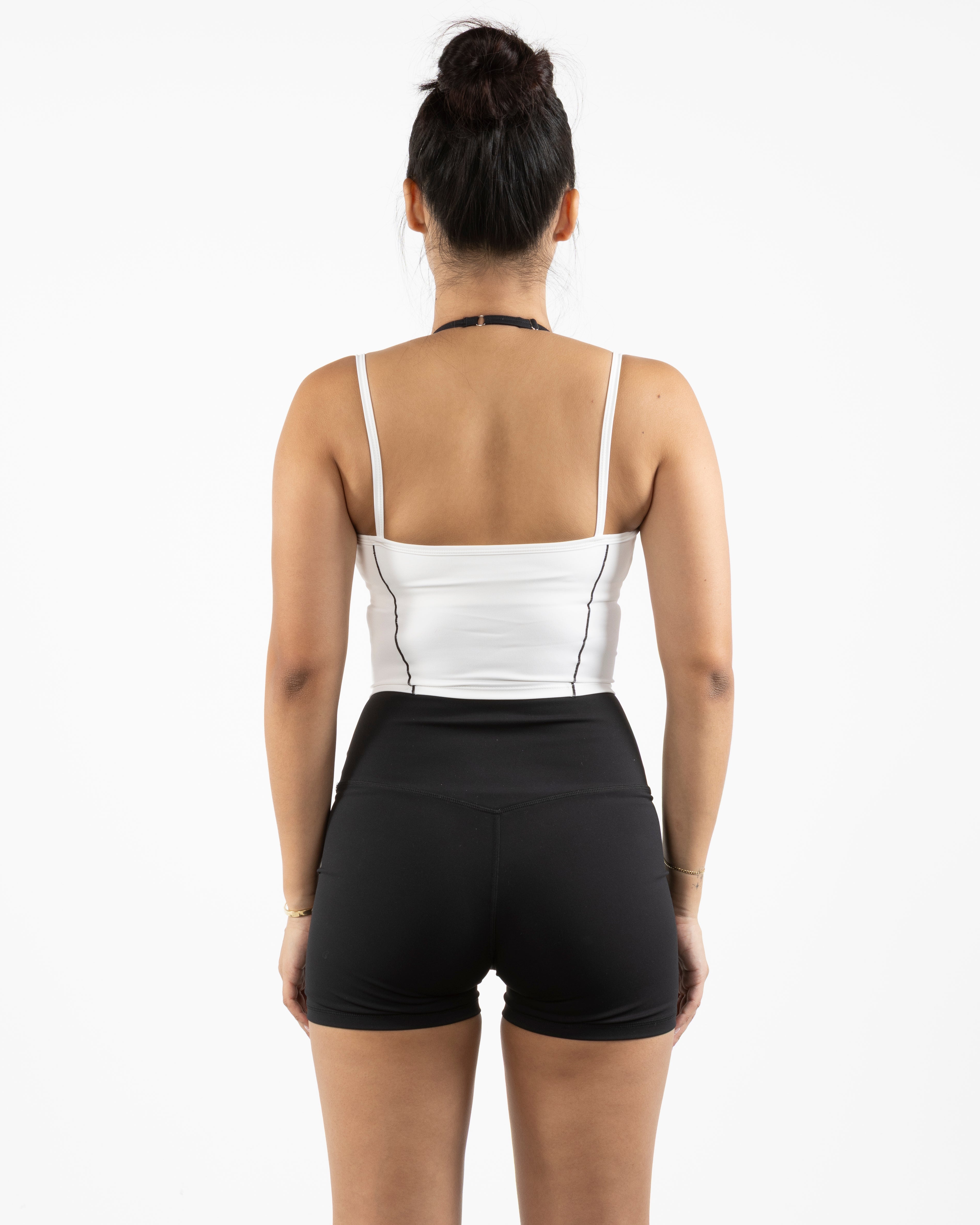 The Piped Tank - White - Onyx Fit - Center Chest & Center Back - Printed - Black