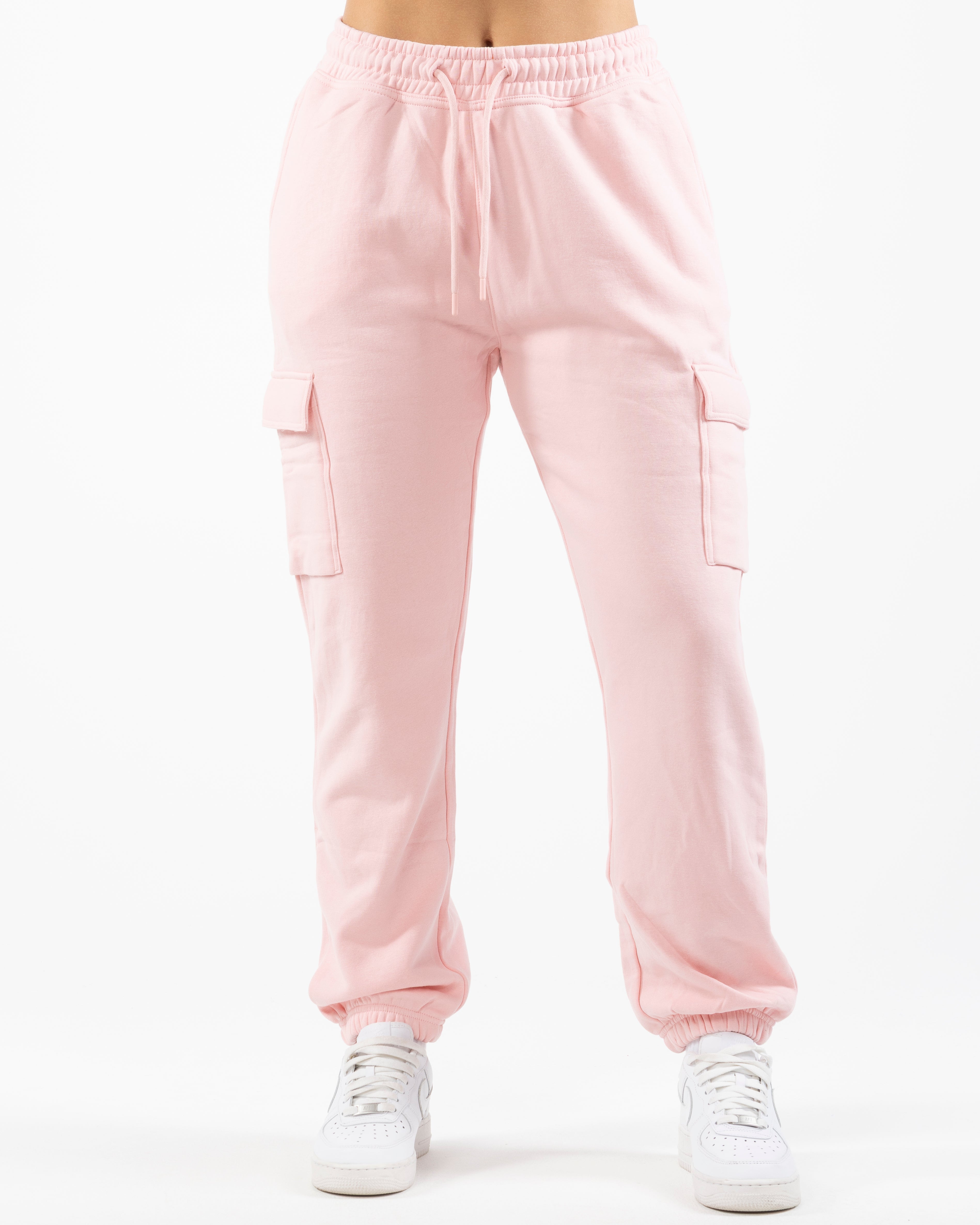 The Cargo Jogger - Light Pink - Core Crown Point - Left Leg Round - Printed - White
