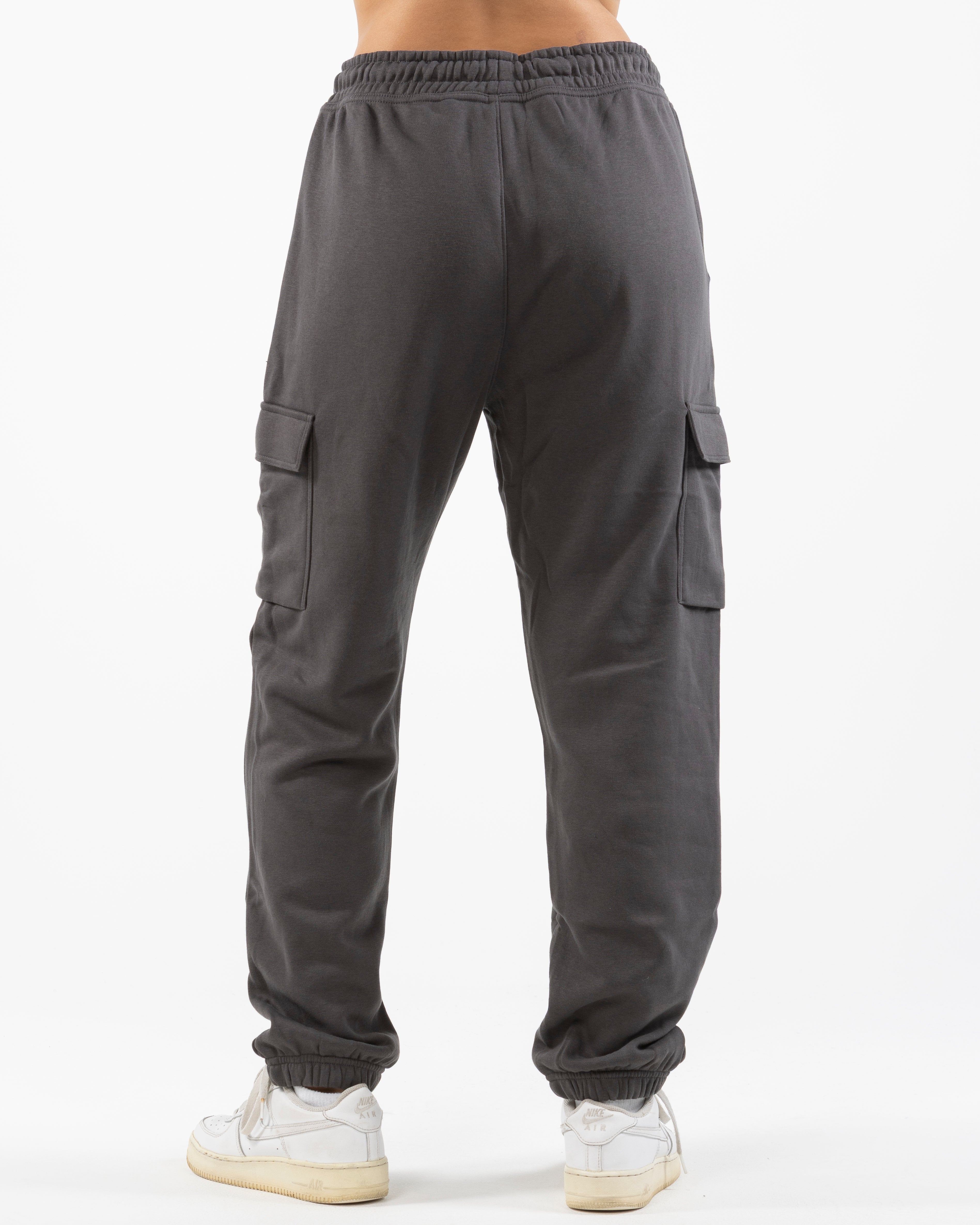 The Cargo Jogger - Charcoal - C2 Financial - Left Leg Stacked - Printed - White