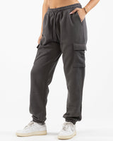 The Cargo Jogger - Charcoal - C2 Financial - Left Leg Stacked - Printed - White