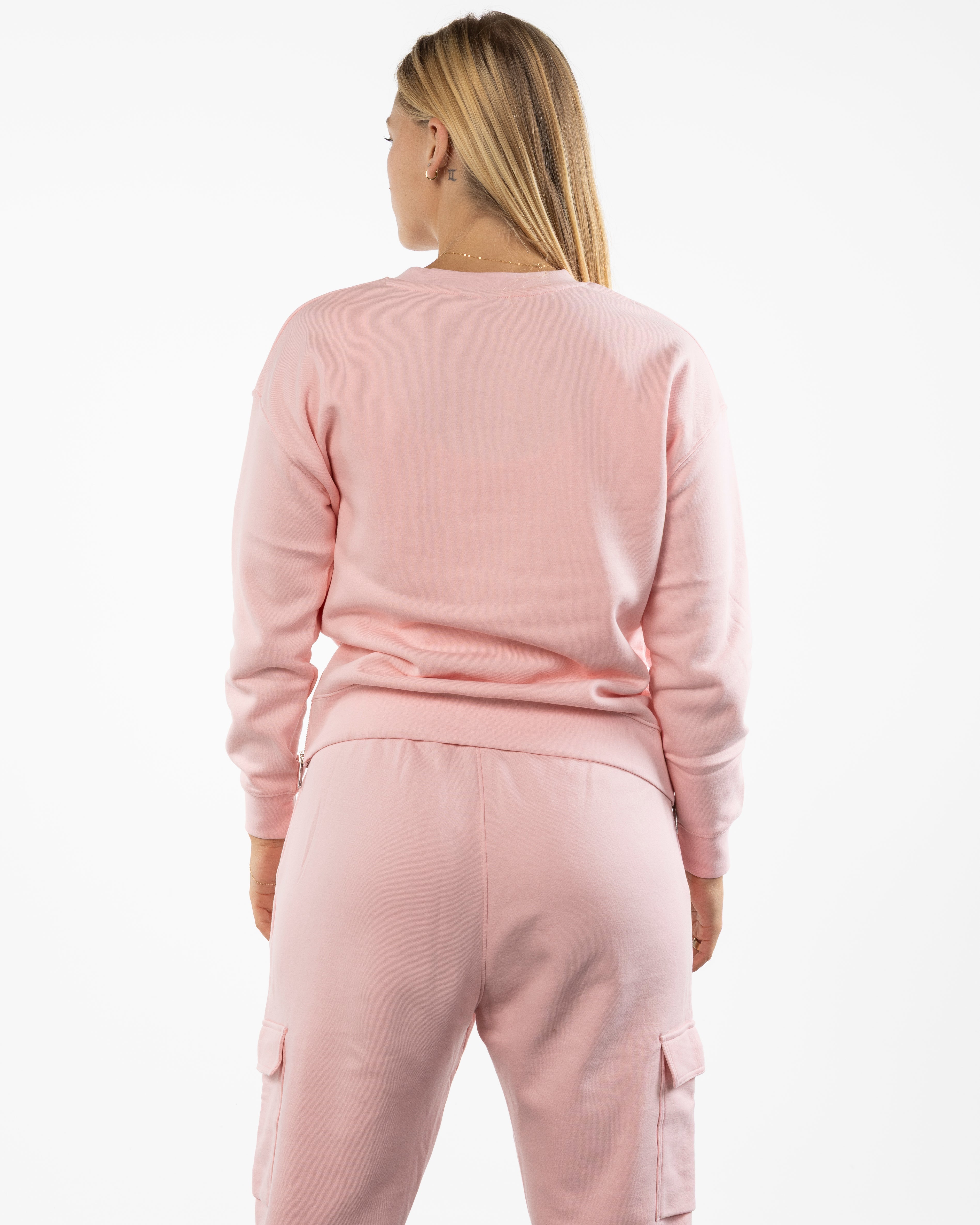 The Side Zip Crewneck - Light Pink - BlueCarrot - Left Chest - Printed - Blue