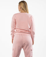 The Side Zip Crewneck - Light Pink - BlueCarrot - Left Chest - Printed - Blue
