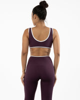 The Piped Bra - Purple - Neighborhood Barre - Center Back "NB" - Printed - White