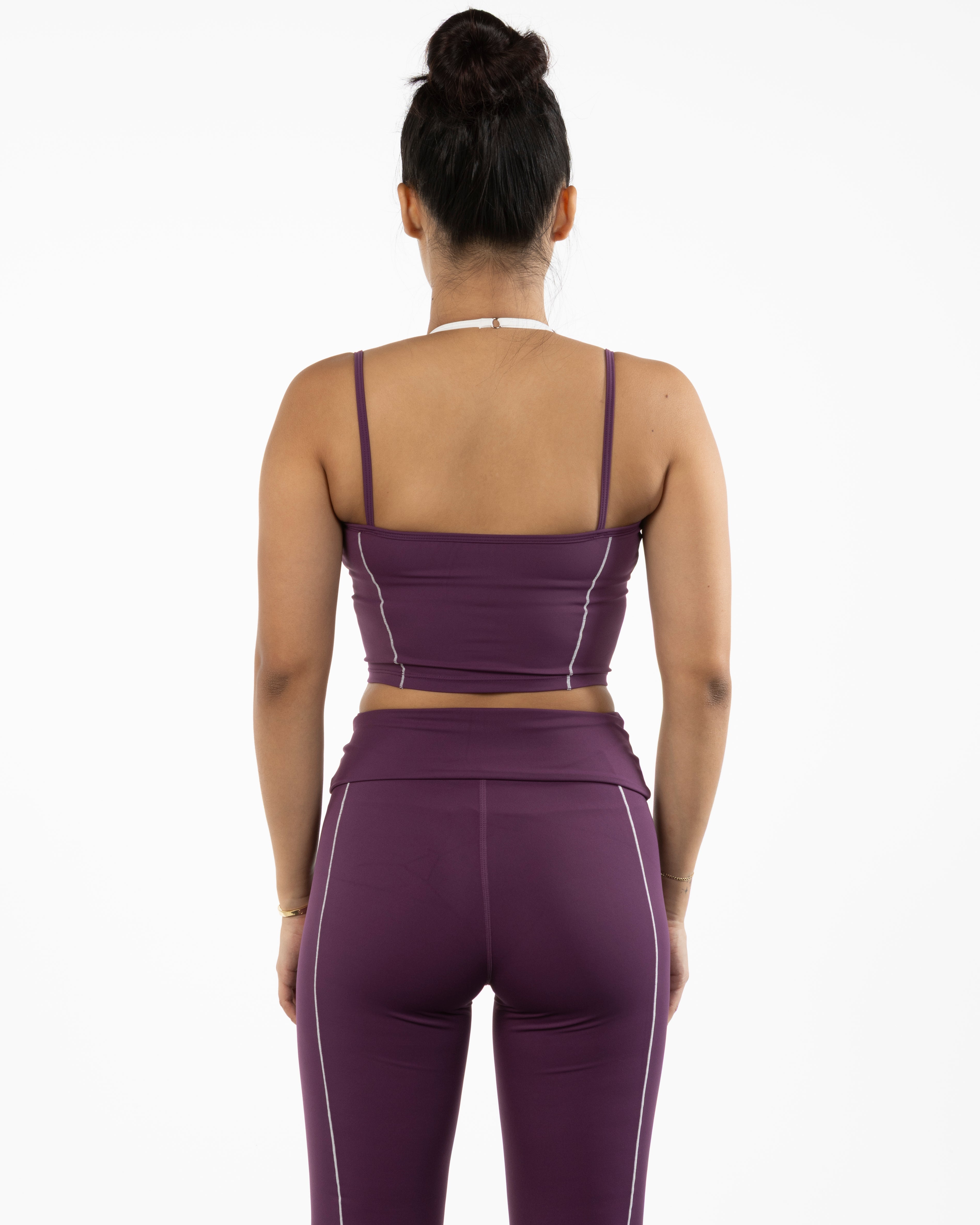 The Piped Tank - Purple - Bodyrok Employee - Center Chest - Printed - White