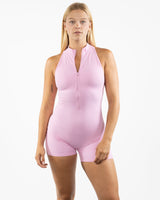 The High Neck Zip Jumpsuit - Light Pink - The Whole You Wellness - Left Chest - Printed - Full Color