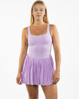 The Scoop Back Dress - Purple - The Whole You Wellness - Left Chest - Printed - Full Color