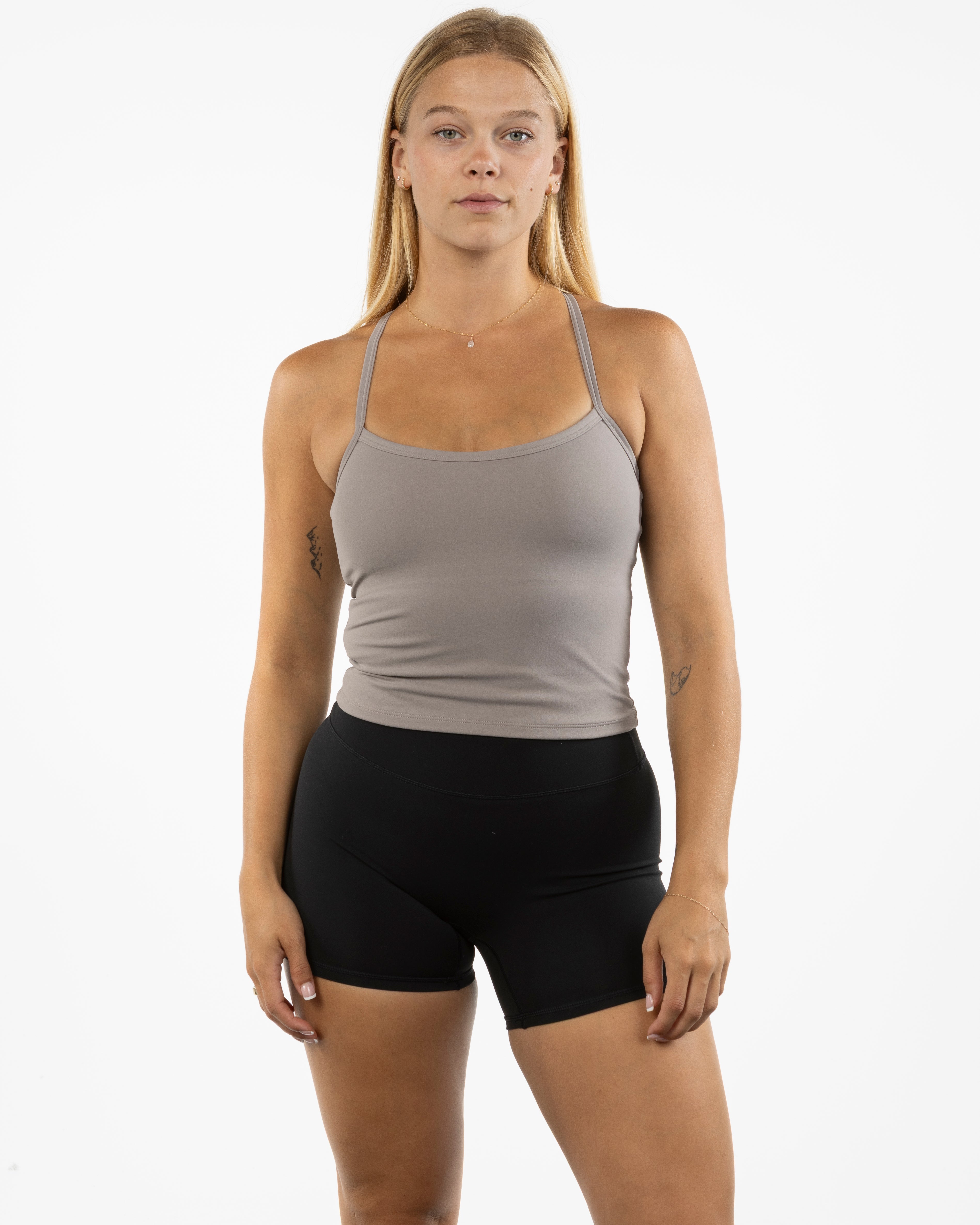 The Womens Sporty Tank - Grey - Team Sculpted - Left Chest & Center Back - Printed - White