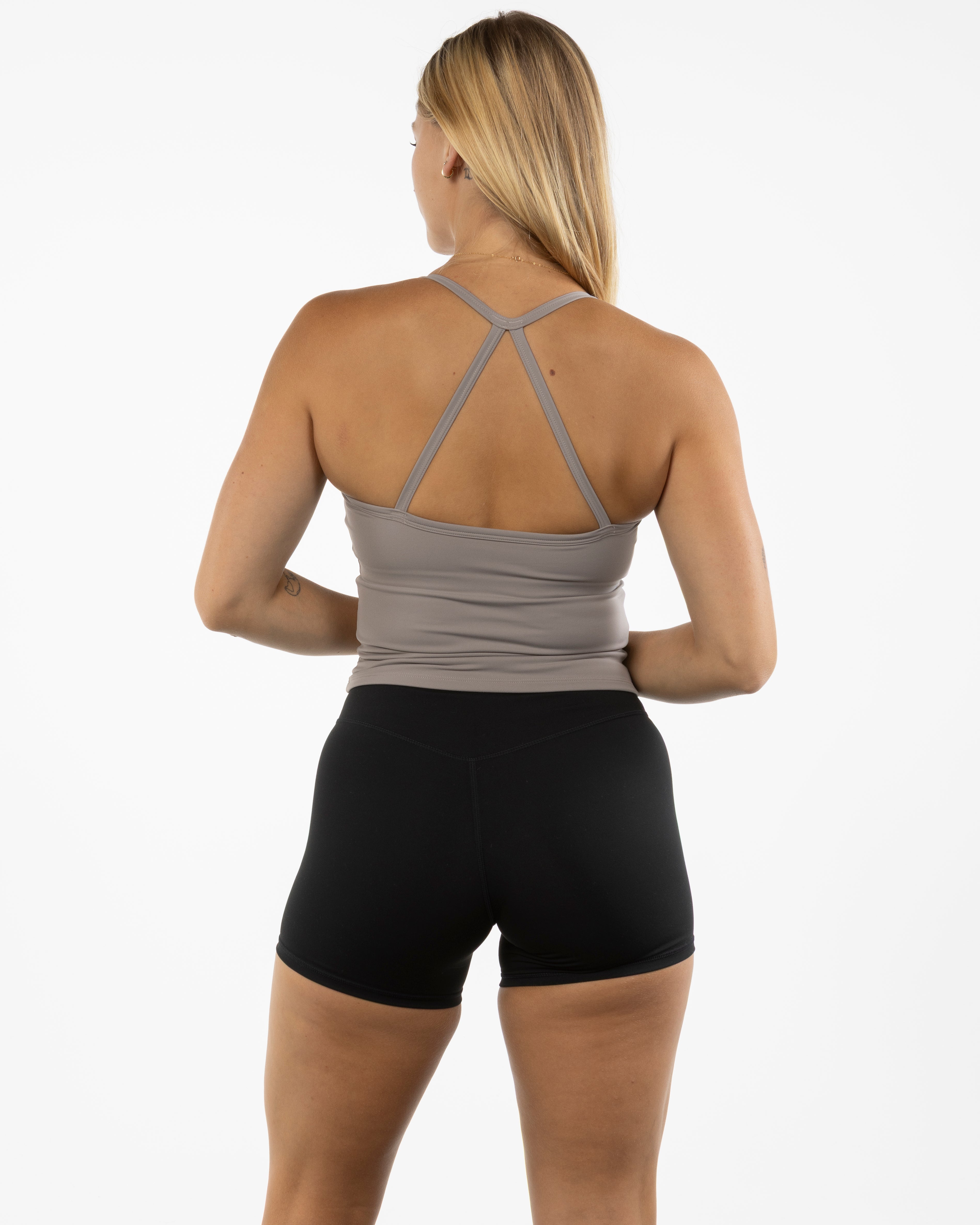 The Womens Sporty Tank - Grey - Team Sculpted - Left Chest & Center Back - Printed - White
