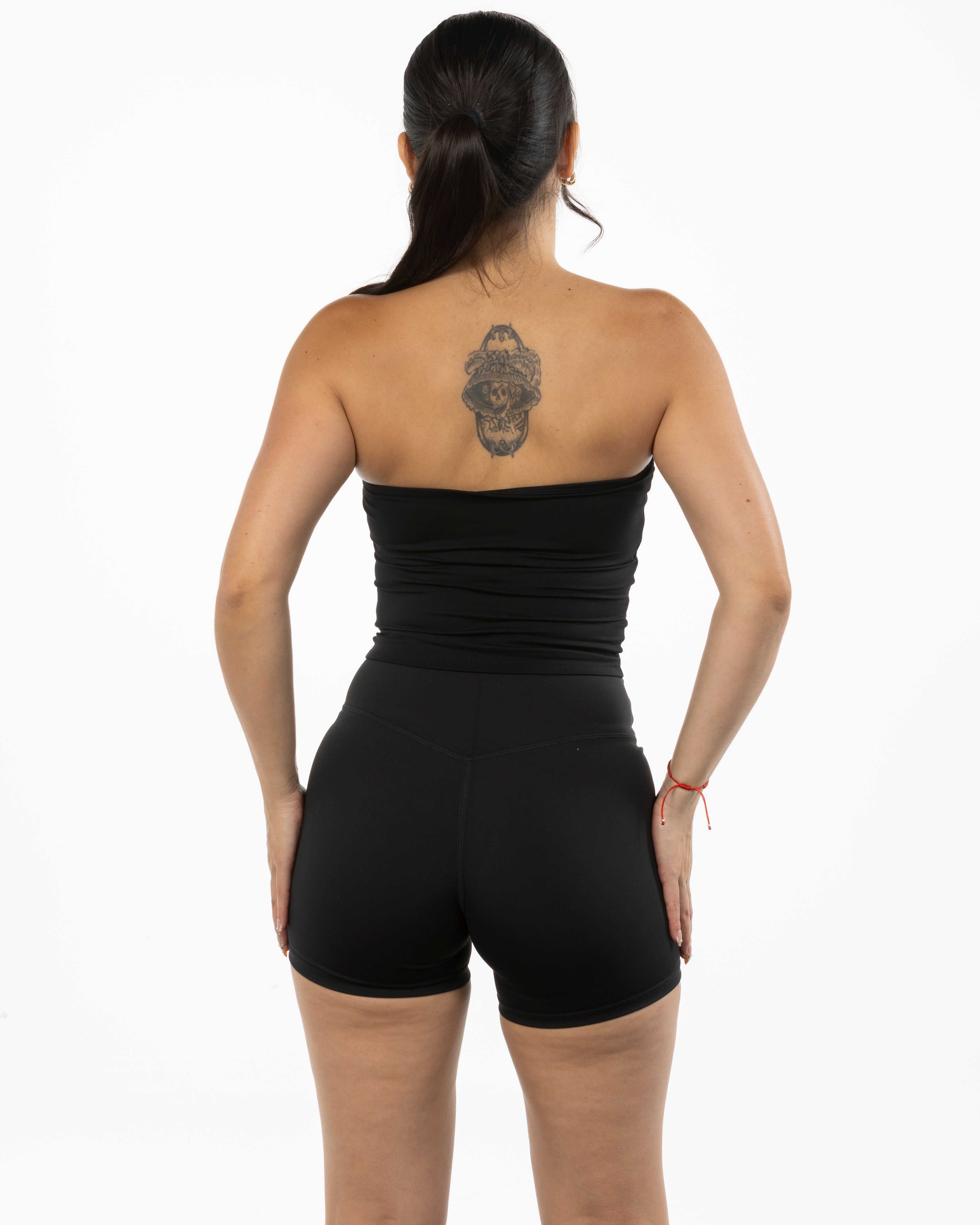 The Sporty Tube Top - Black - Gladden Gains - Center Back - Printed - White