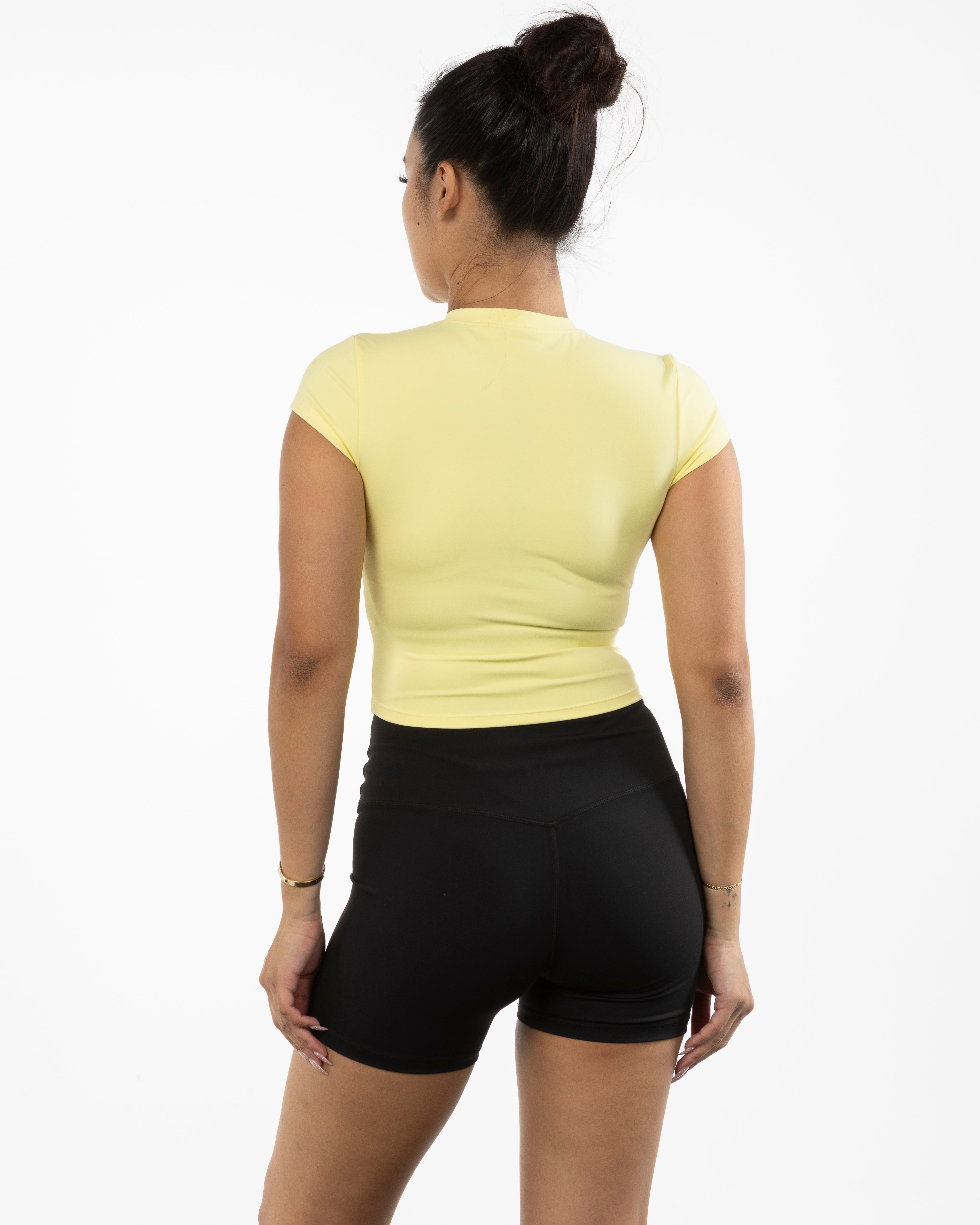 The Sporty Crop Short Sleeve - Yellow - Studio 78 - Center Chest & Left Sleeve - Printed - Green