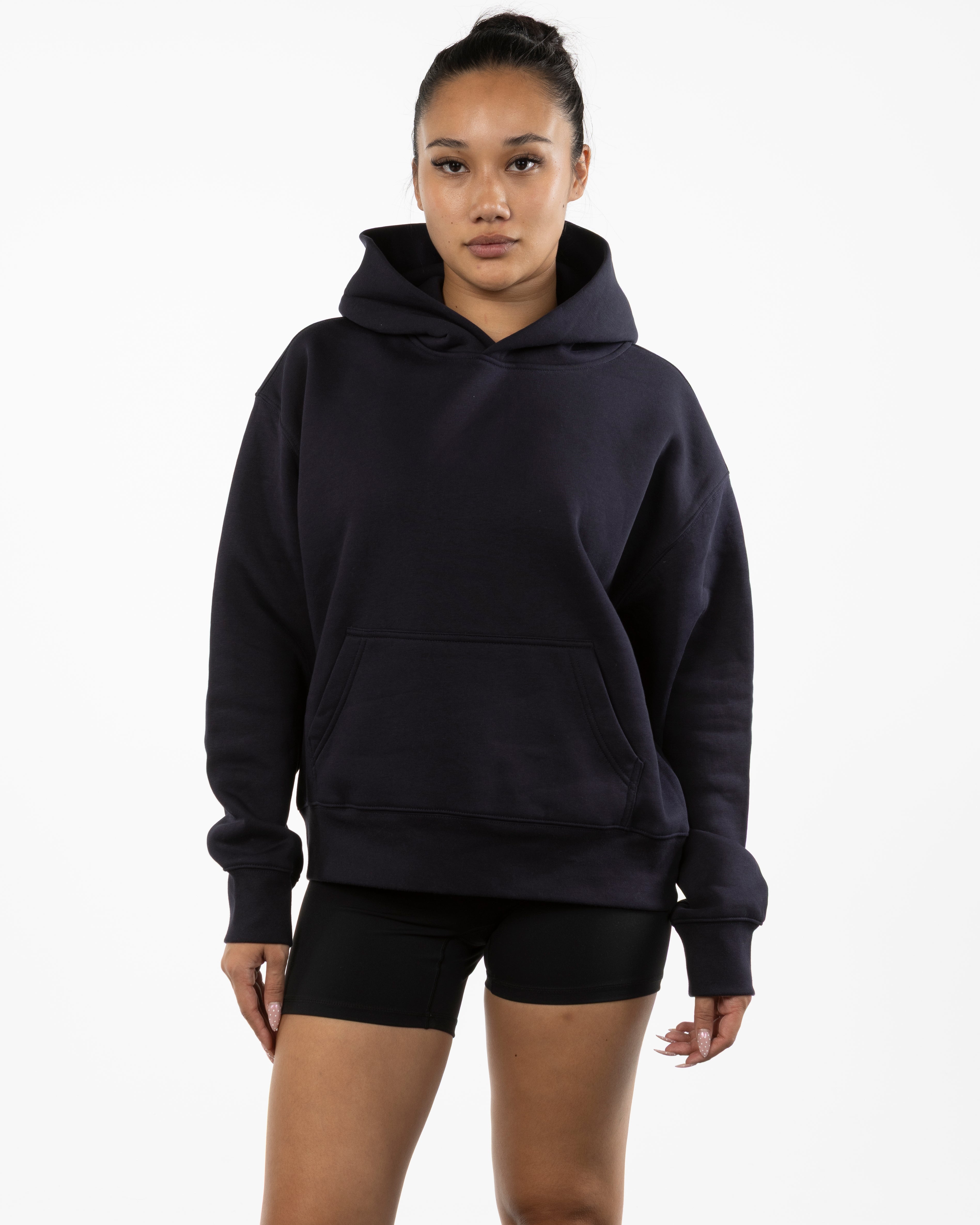 The Womens Hoodie - Ink Blue - Flightform - Center Chest - Embroidered - Tone on Tone