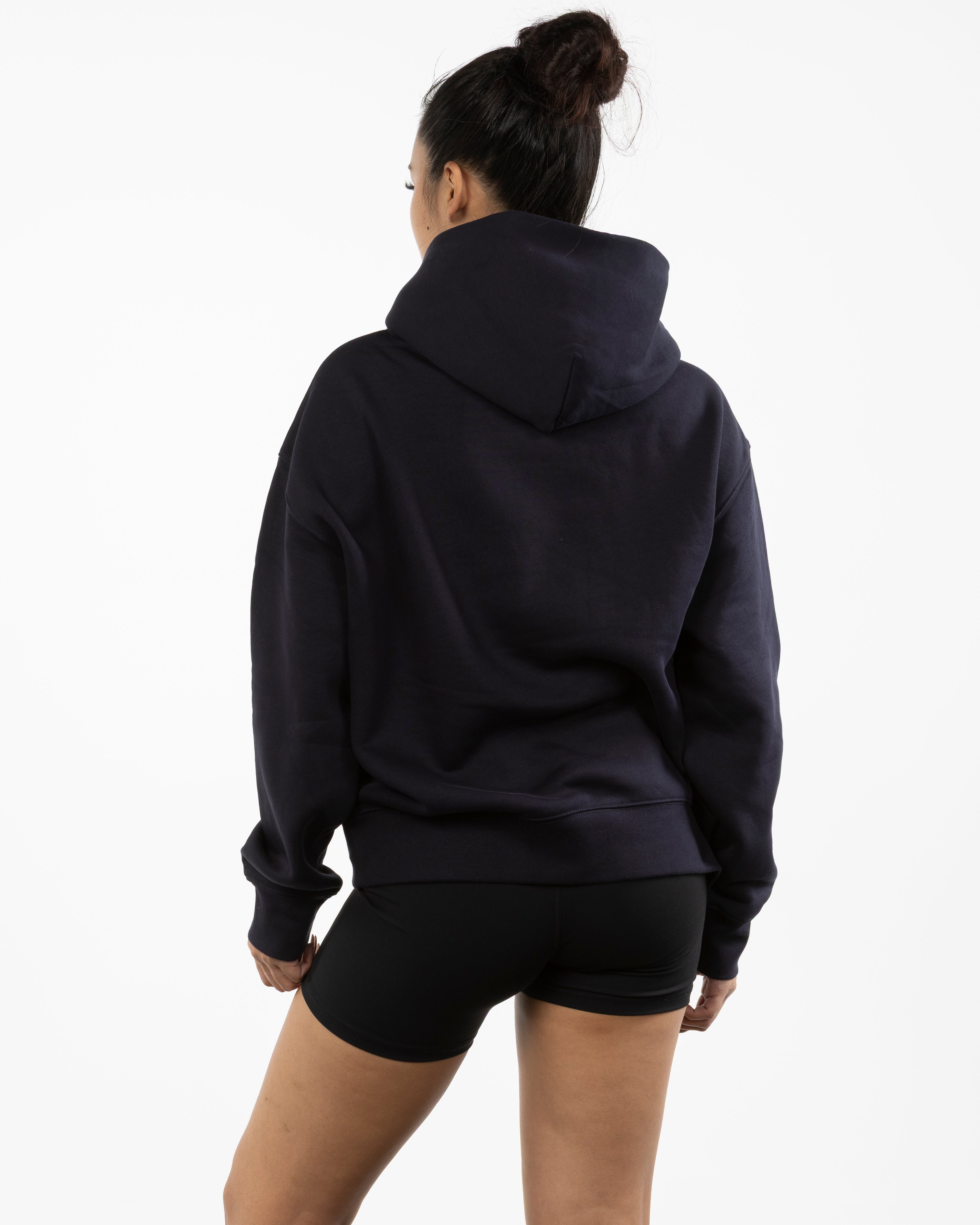 The Womens Hoodie - Ink Blue - Flightform - Center Chest - Embroidered - Tone on Tone