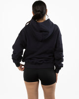 The Super Heavyweight Hoodie - Ink Blue - DontKnow.- Upper Chest - EMB - White
