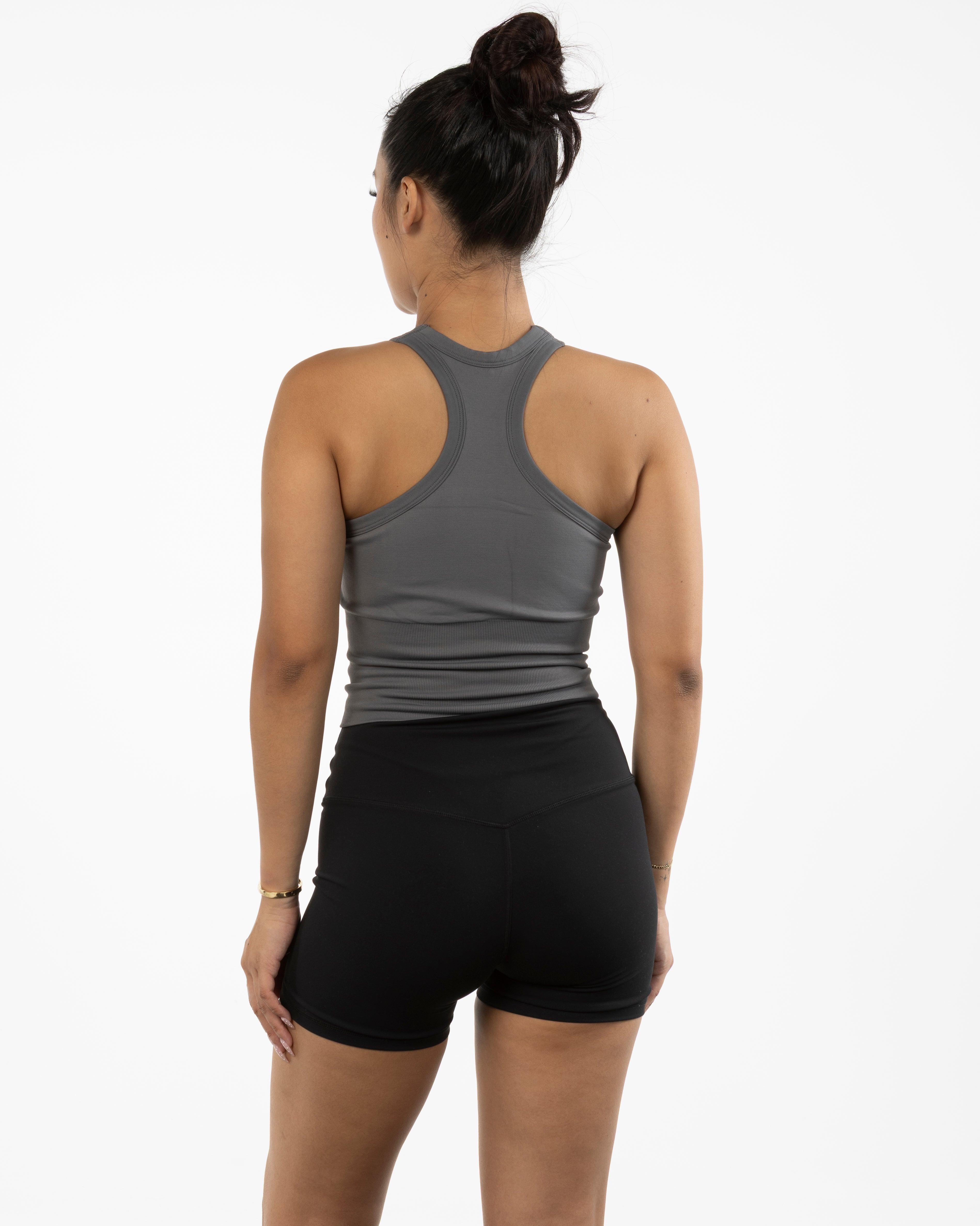 The High Neck Racer Tank - Grey - MegaBarre - Center Chest - Printed - Full Color