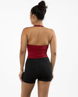 The Halter Tank - Red - Pulse 712 - Center Back Stacked - Printed - White