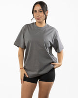 The Mens Boxy Tee - Shadow - Try Smile Collective - Center Chest & Back Bear - Printed - Light Yellow