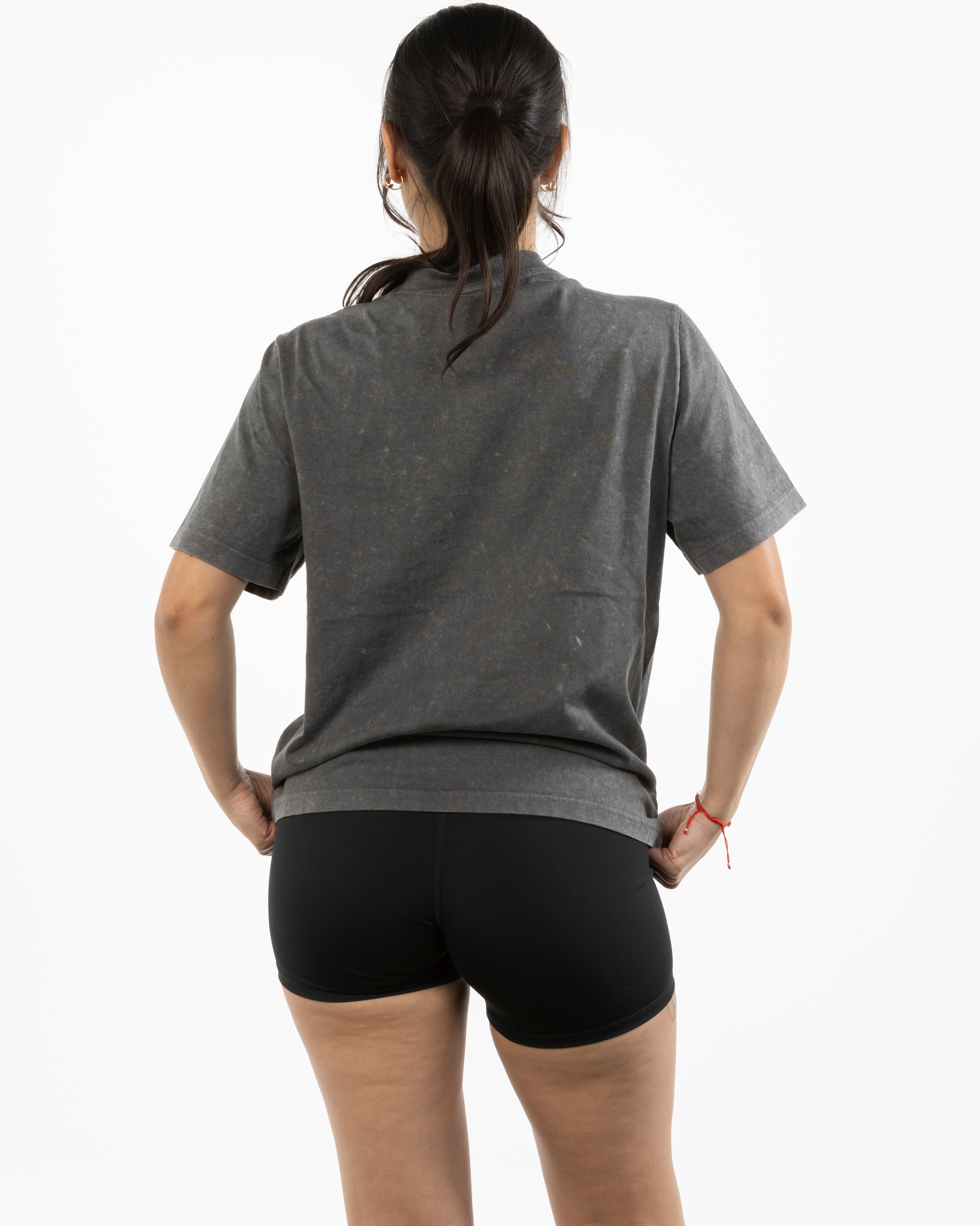 The Womens Heavyweight Tee - Coal Stone - Whit At Home - Left Chest & Center Back - Printed - Lime
