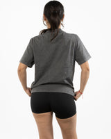 The Womens Heavyweight Tee - Coal Stone - Whit At Home - Center Chest & Back Neckline - Printed - Lime