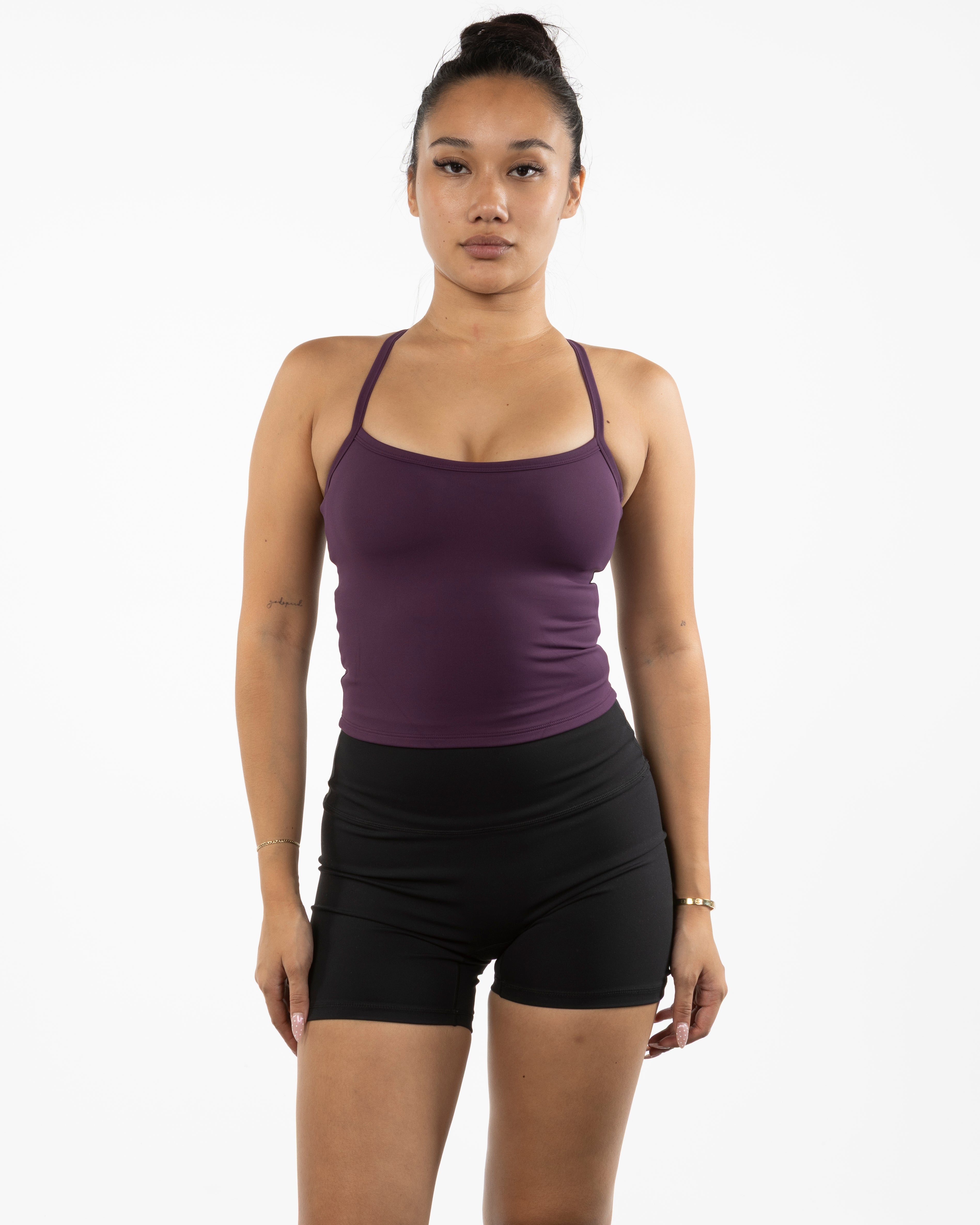 The Womens Sporty Tank - Purple - Honor Pilates - Center Chest Arched - Printed - Orchid