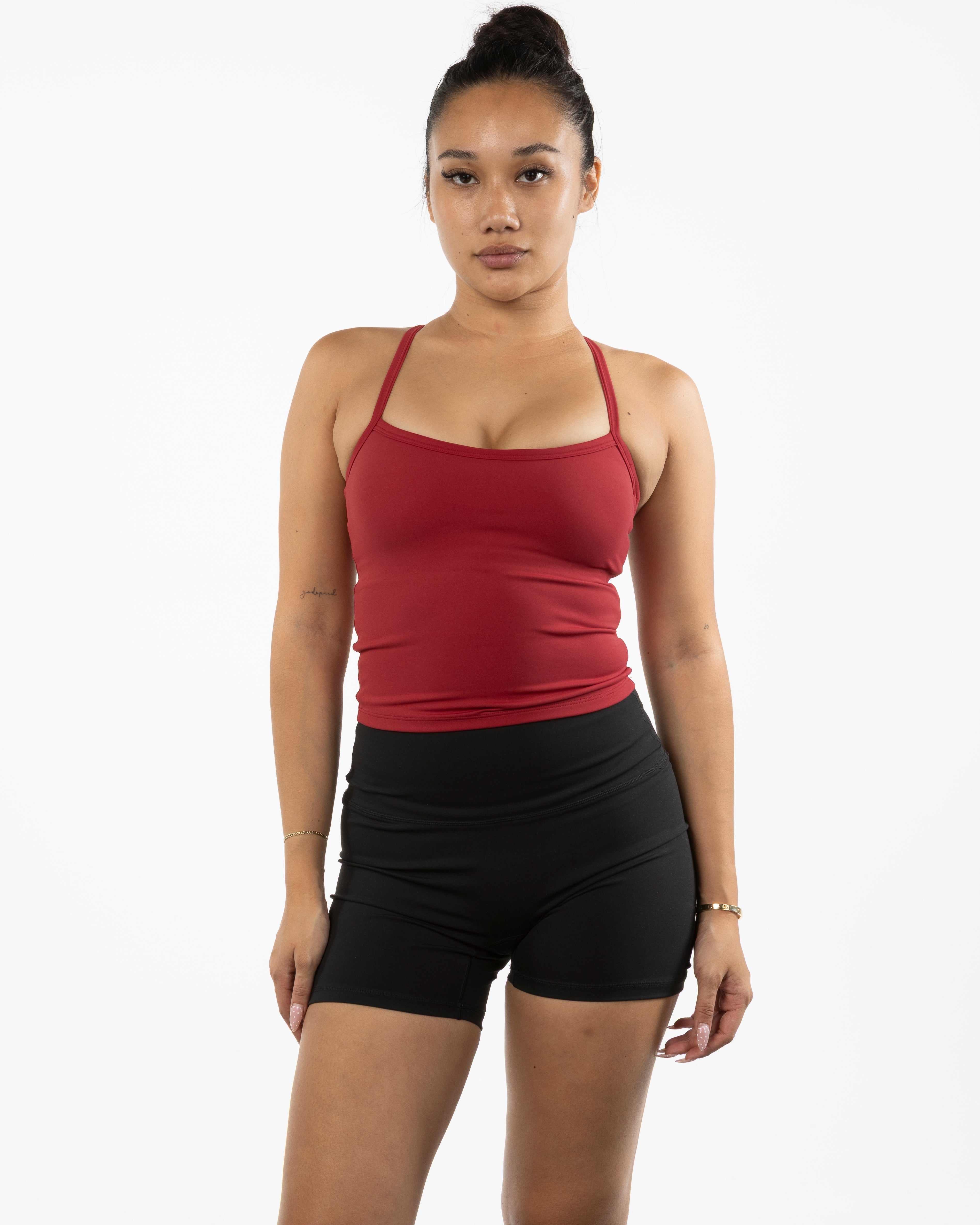 The Womens Sporty Tank - Red - Evolve Collective - Center Back - Printed - White