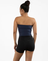 The Sporty Tube Top - Navy - Onyx Fit - Center Back - Printed - White