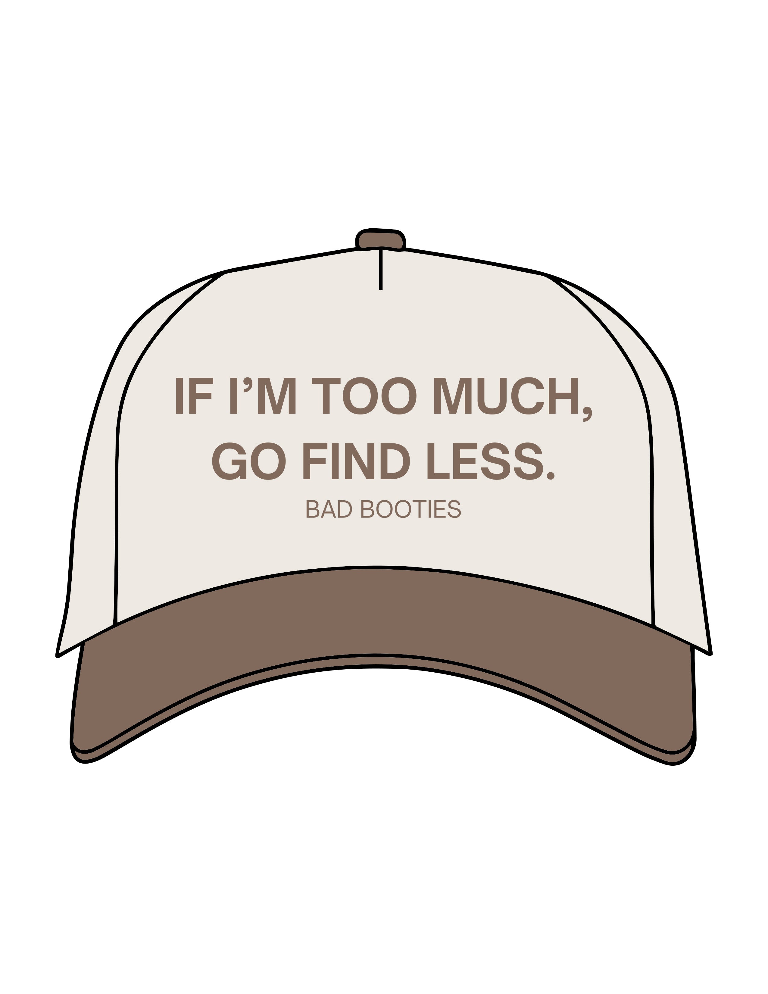 The Canvas Cap - Natural / Walnut - Bad Booties - Center Crown Stacked - Printed - Walnut