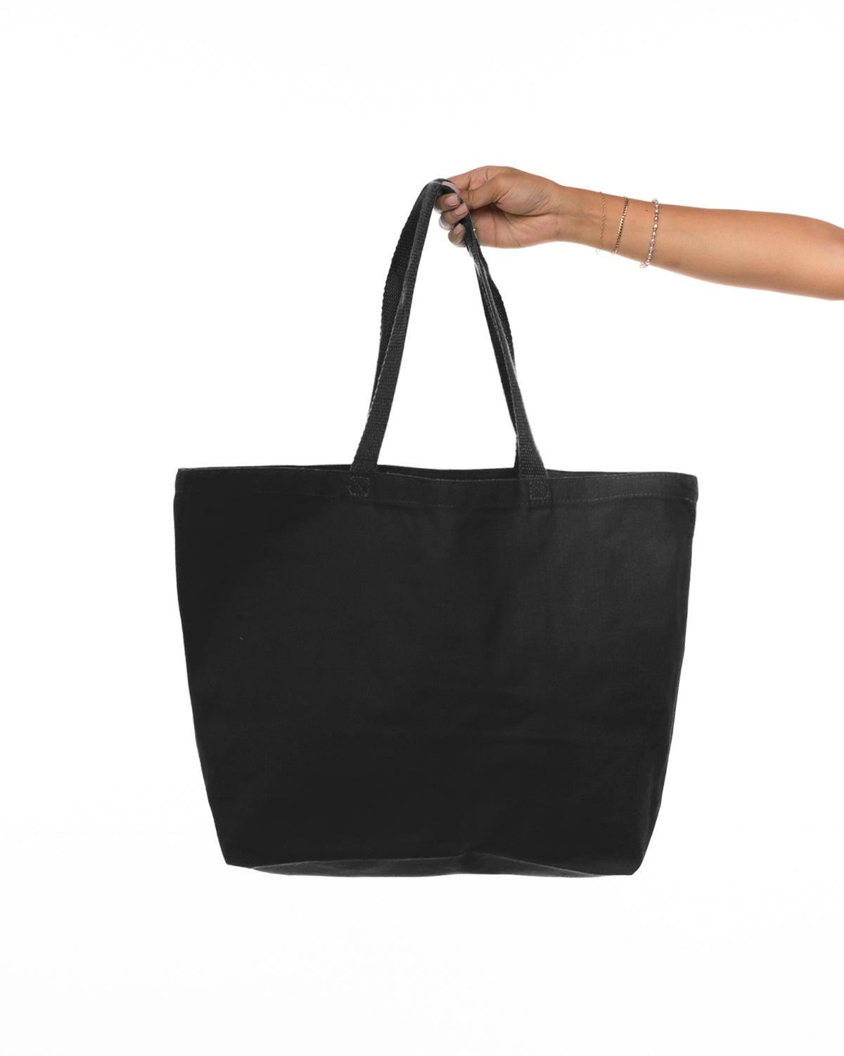 The Tote Bag - Black - Bare Pilates - Center - Back - Printed - White