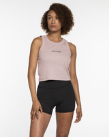 The Ribbed Crop Tank - Clay - Training Club - Center Chest - Embroidered - Tone on Tone
