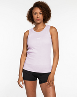 The Ribbed Full Length Tank - Orchid - Training Club - Center Chest Stacked - Embroidered - White