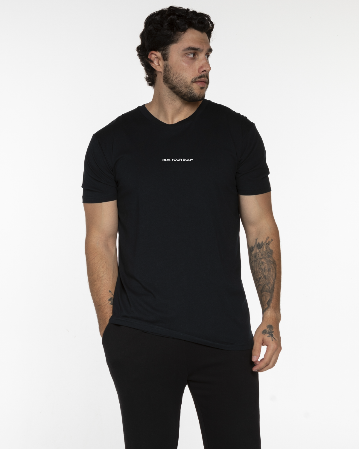 The Mens Tee - Navy - Training Club - Center Chest - Back Stacked - Printed - White