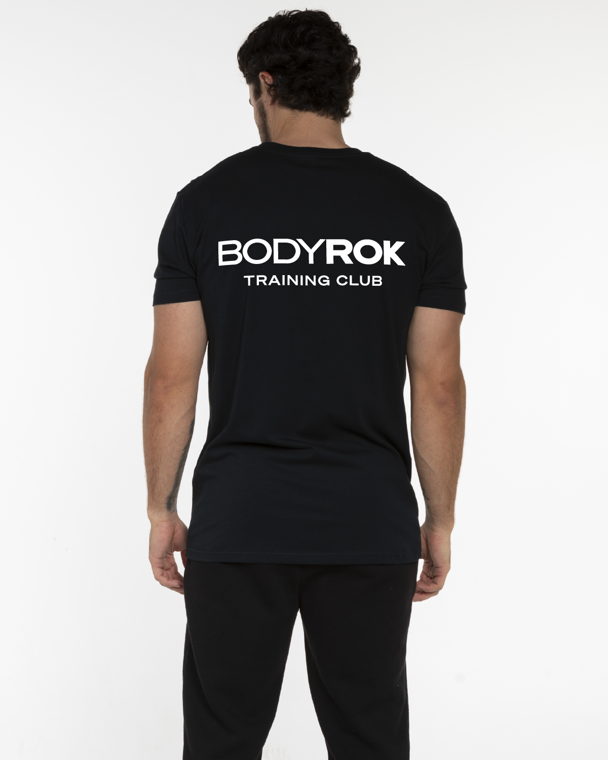 The Mens Tee - Navy - Training Club - Center Chest - Back Stacked - Printed - White