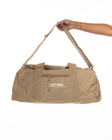 The Gym Duffel - Tan - Training Club - Center Stacked - Printed - White