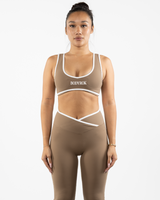 The Piped Bra - Brown - Summer 2026 - Center Chest - Printed - White