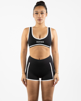 The Piped Bra - Black - Summer 2026 - Center Chest - Printed - White
