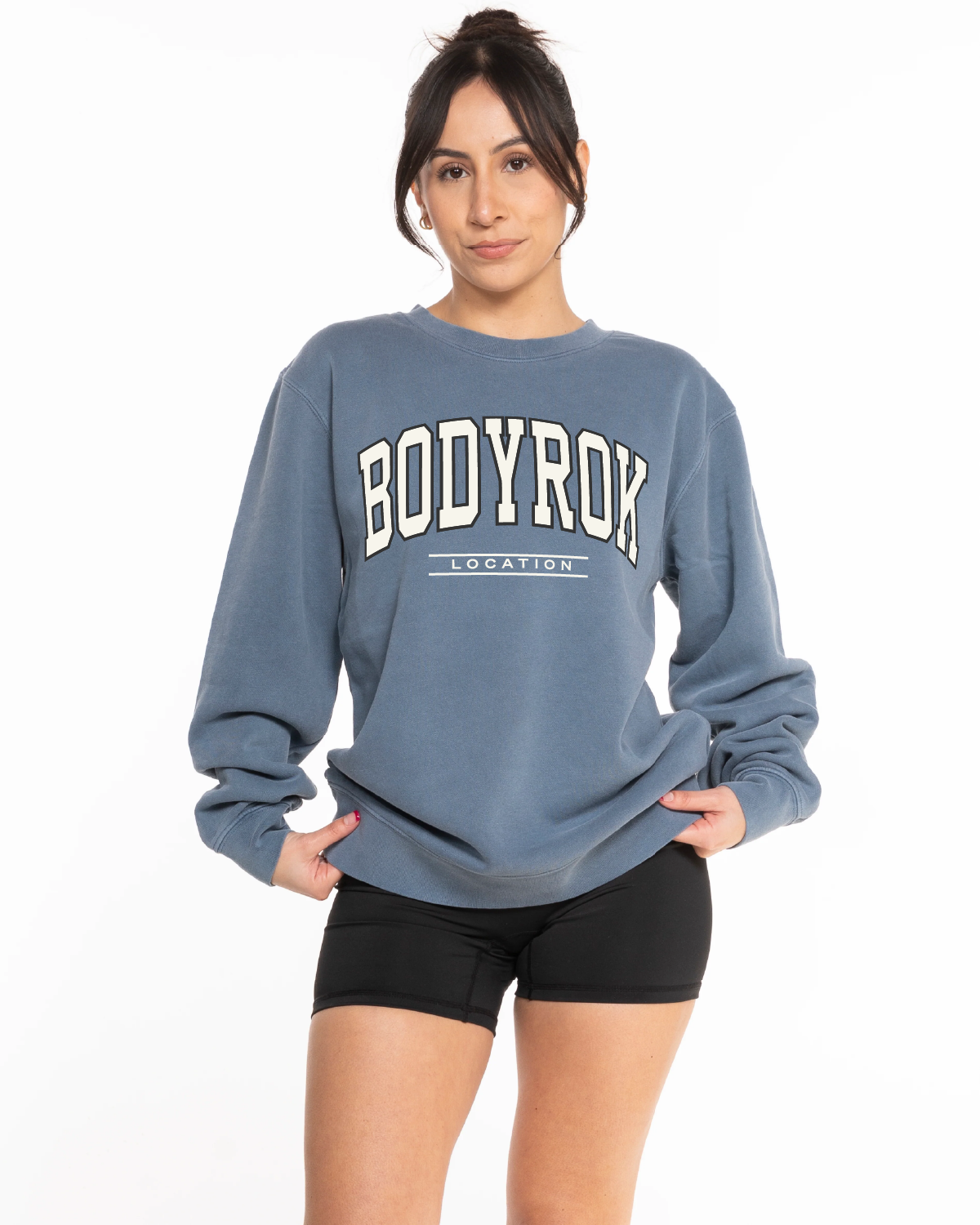 The Midweight Unisex Crewneck - Washed Slate - Varsity 2026 - Center Chest Stacked Location - Printed - Full Color