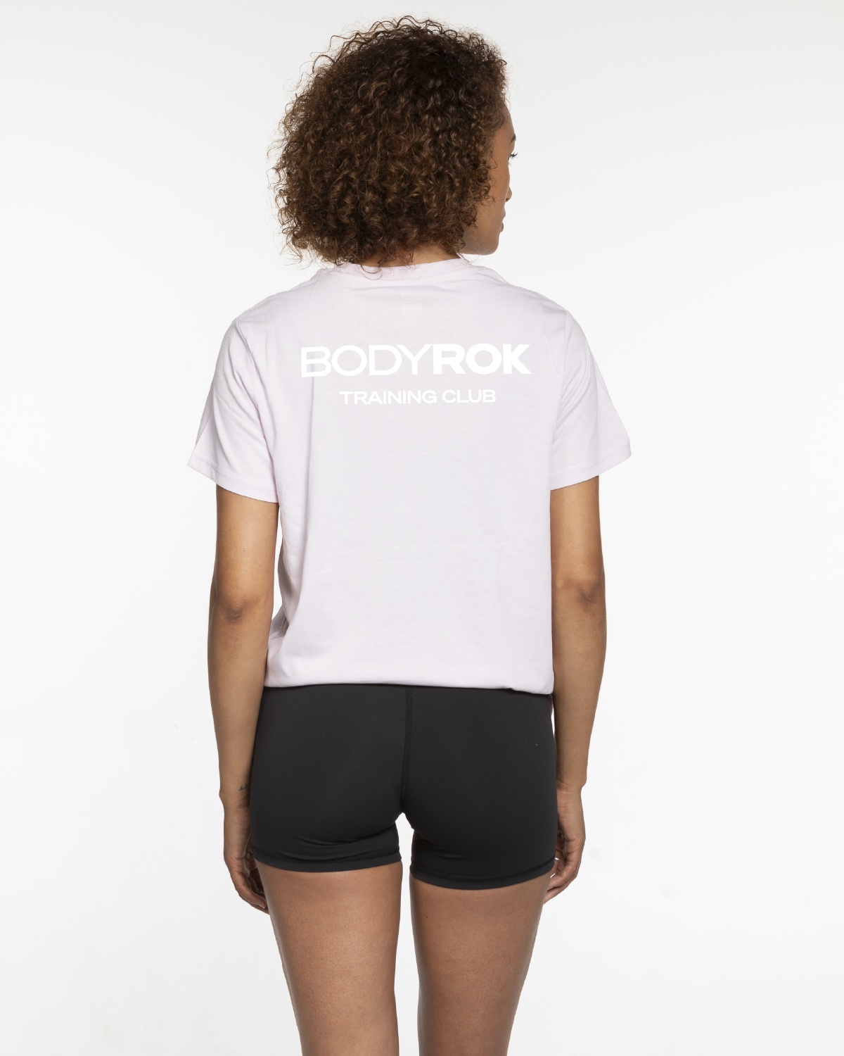 The Womens Tee - Orchid - Bodyrok Employee - Center Chest & Back Stacked - Printed - White